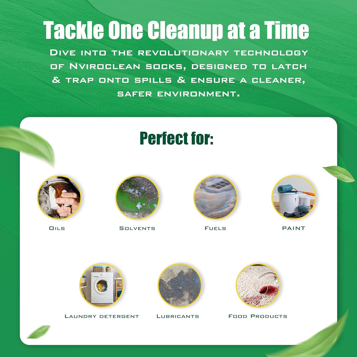 Marine Spill Sock for Spills on Water Cleanup – Calcetines desechables absorbentes para todas las fuentes de agua, paquete de 3 – Fabricado en