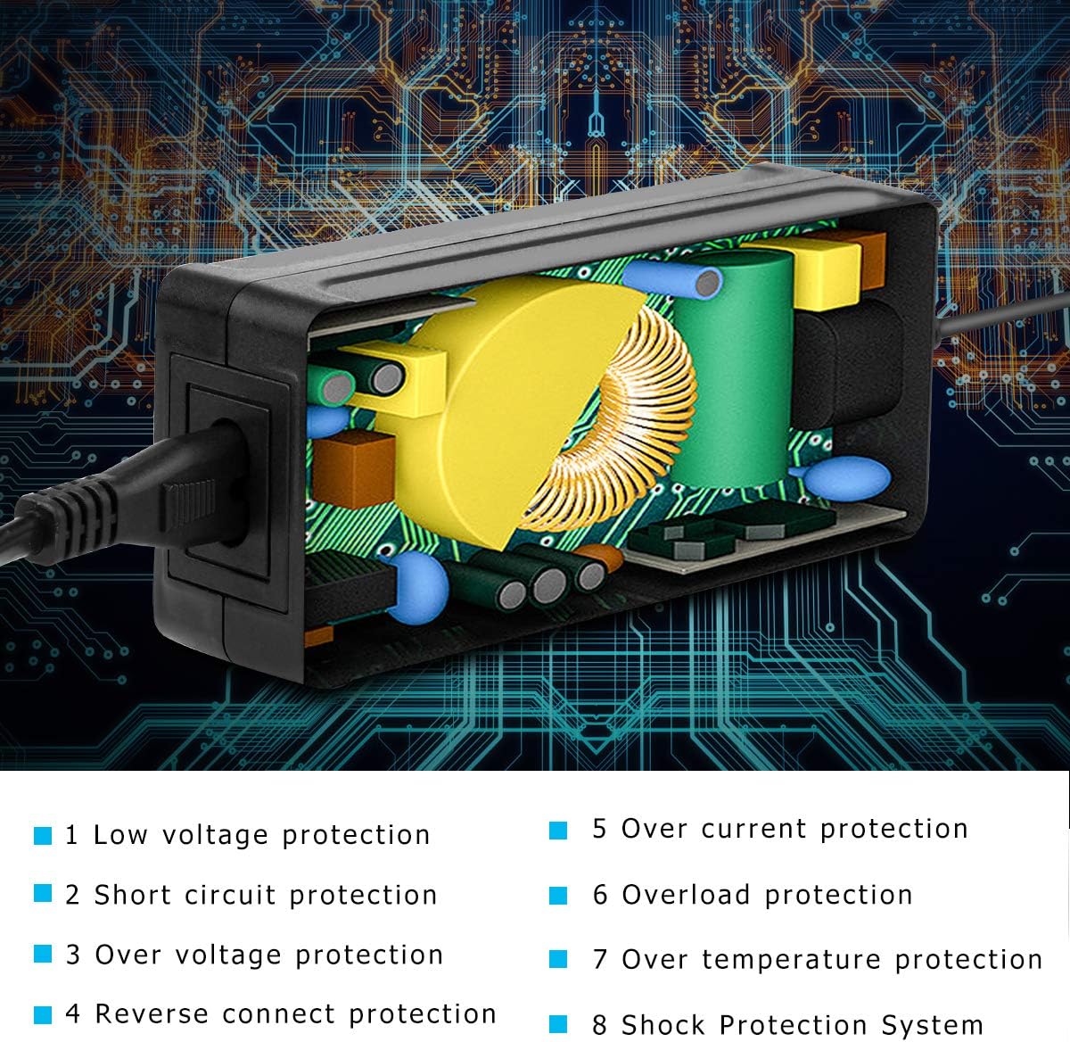 SUPERNIGHT Fuente de alimentación de 12 V 5 A CA 100-240 V 50-60 Hz a CC 12 voltios adaptador de corriente para 5050 3528 tira de luz LED