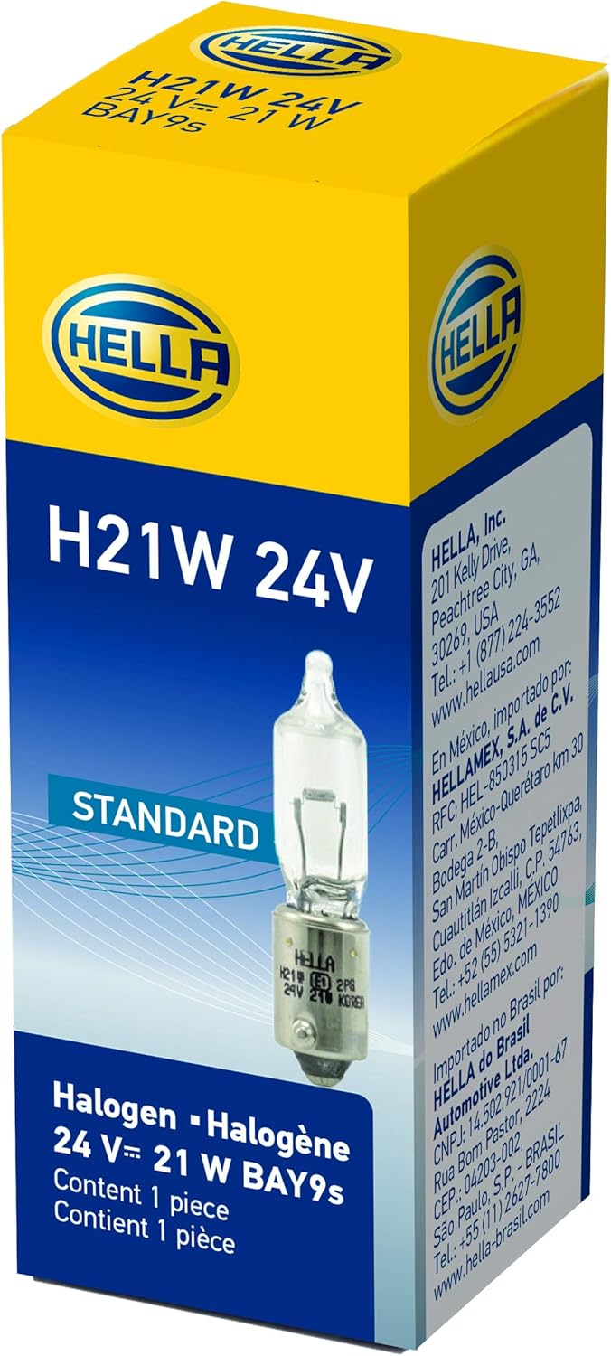 HELLA Bombilla halógena miniatura H21W 24V de larga duración