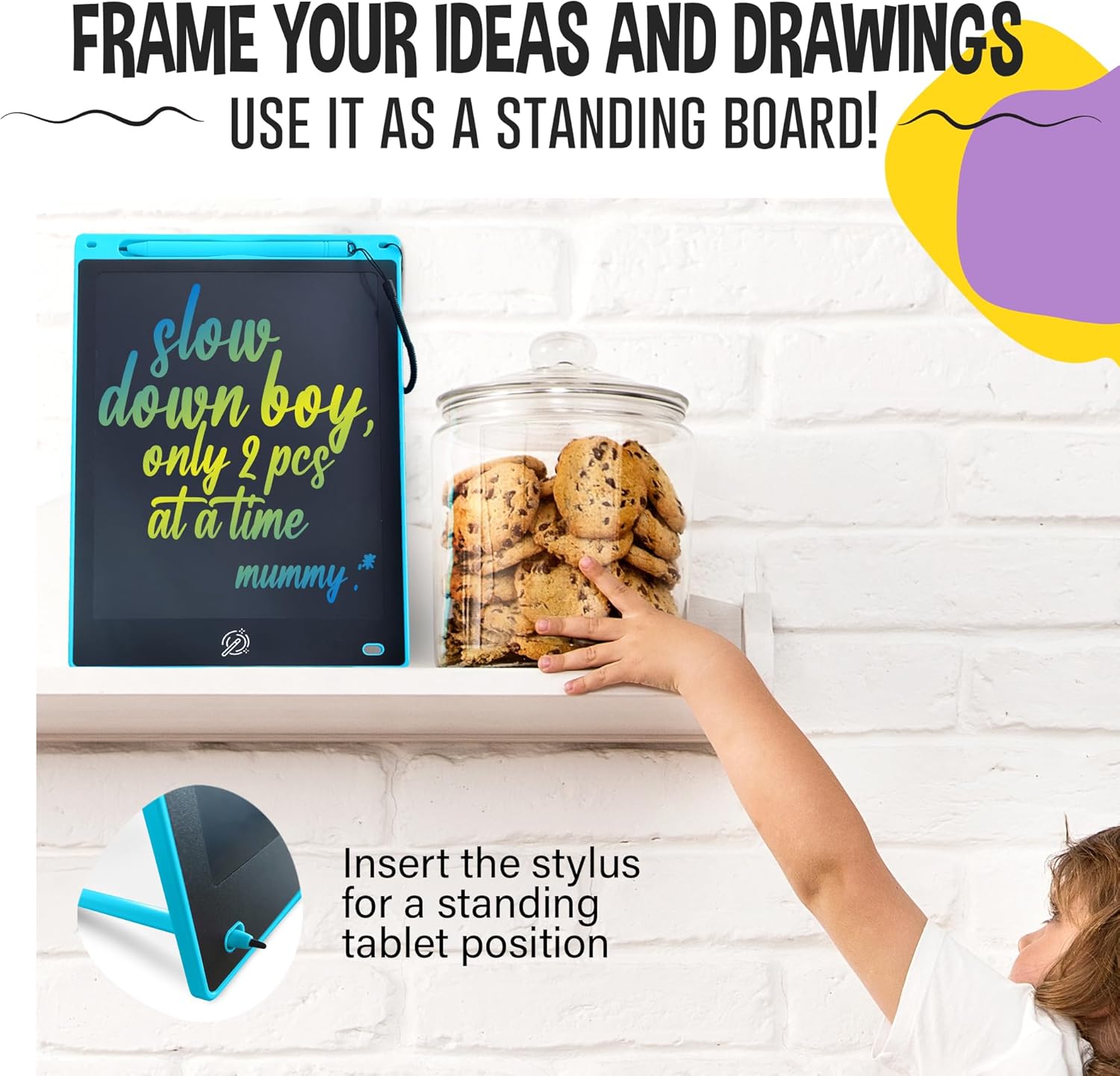 Essy Tableta de escritura LCD de 12 pulgadas para niños, tableta de dibujo para niños, tableta de dibujo LCD para niños pequeños, tableta de