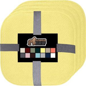 Gorilla Grip – Cojines de espuma viscoelástica para silla, de microfibra, se mantienen en su lugar, juego de 4, 16 x 16 pulgadas, amarillo Gorilla Grip – Cojines de espuma viscoelástica para silla, de microfibra, se mantienen en su lugar, juego de 4, 16 x 16 pulgadas, amarillo