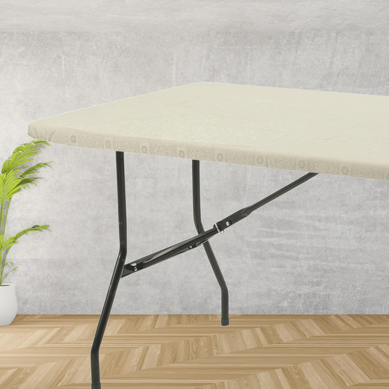 Mantel rectangular ajustable para mesas de 6 pies mantel elástico reutilizable pmesas plegables de banquete tela lavable 100% de poliéster con