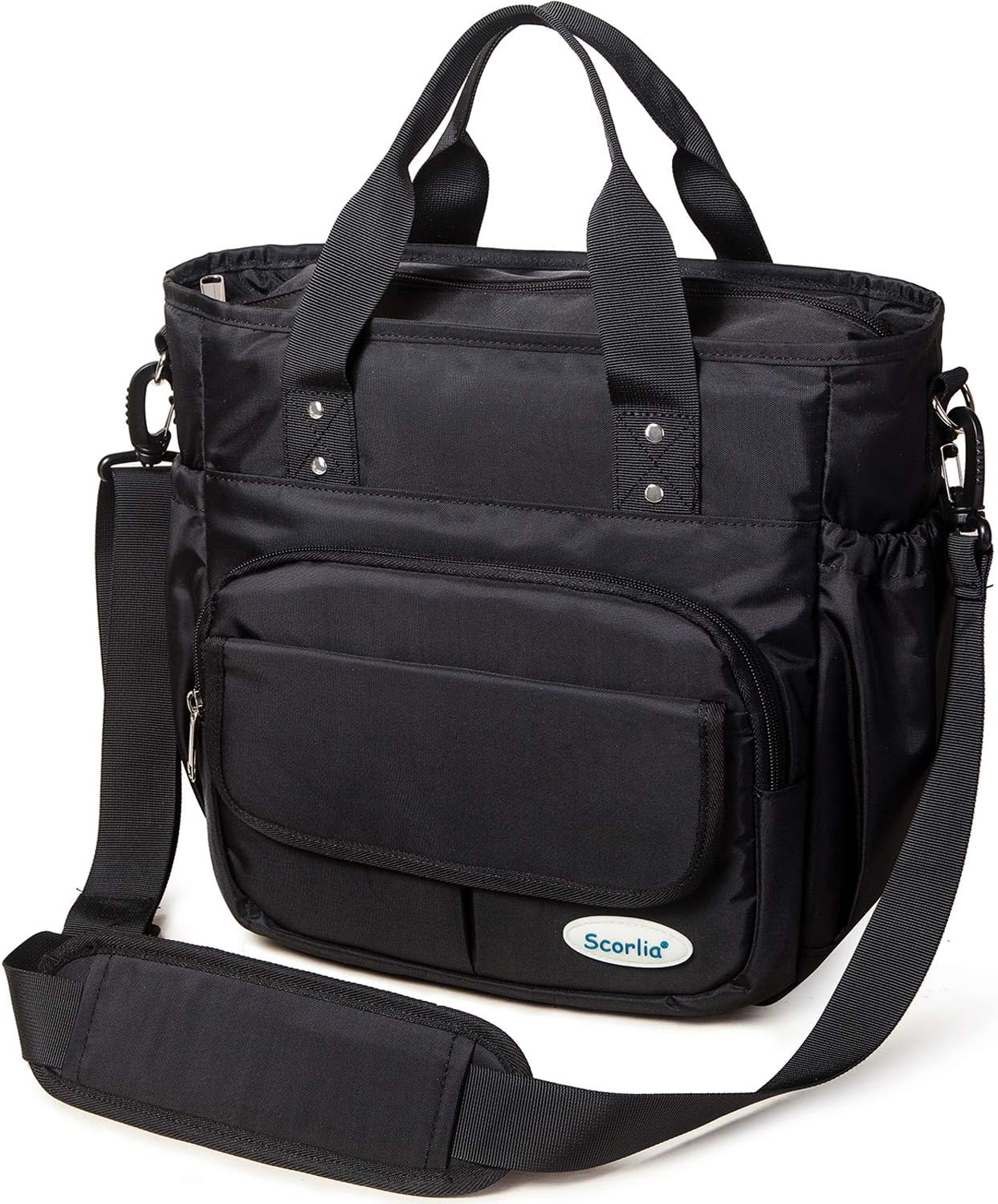 Scorlia Bolsa de almuerzo aislada, bolsa de almuerzo extragrande a prueba de fugas con correa de hombro extraíble, duradera y reutilizable con