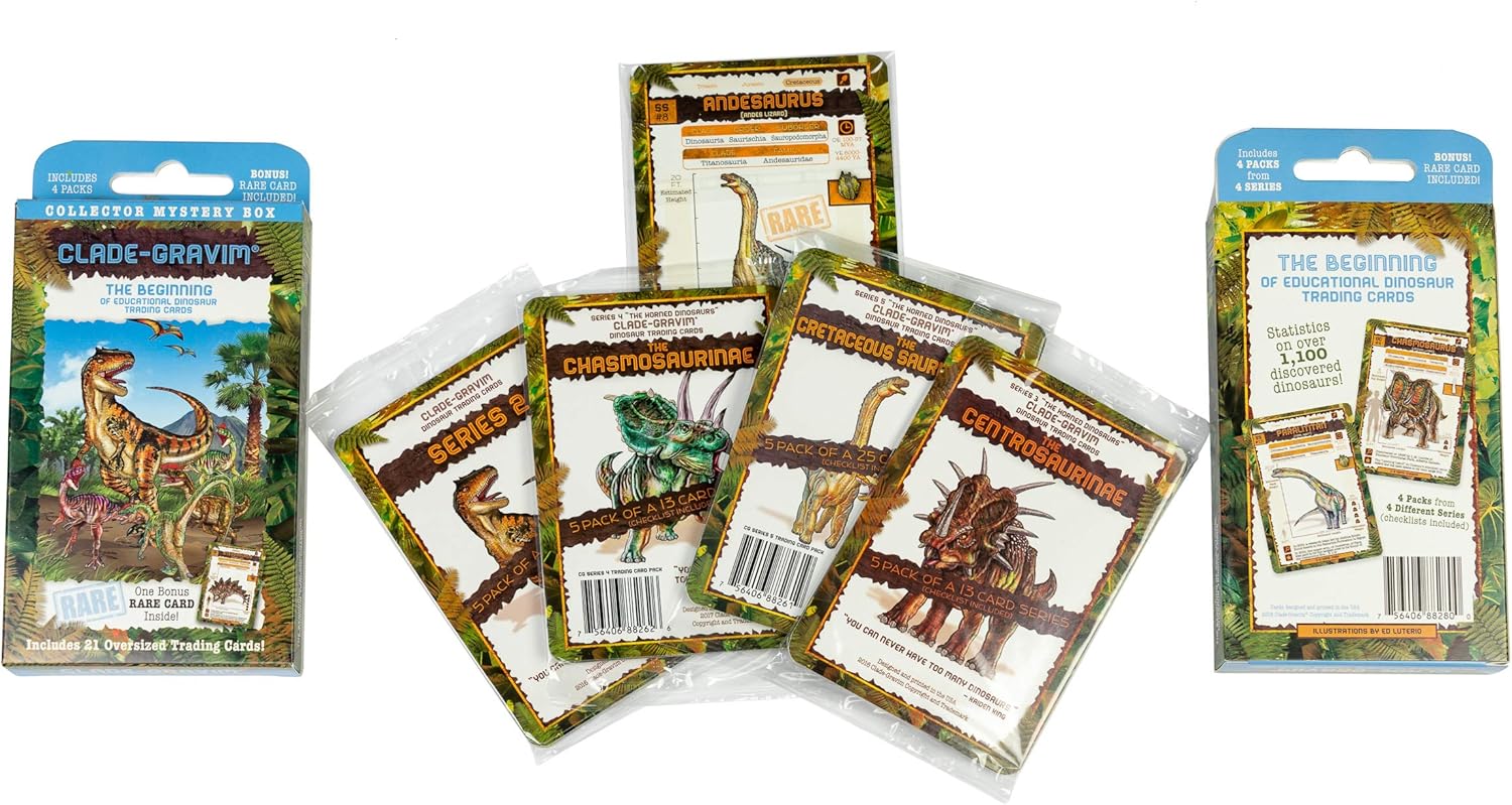 Tarjetas coleccionables para niños, dinosaurios, coleccionista, caja misteriosa, dinosaurio, educativo, 4 paquetes de 4 series para adultos y niñas