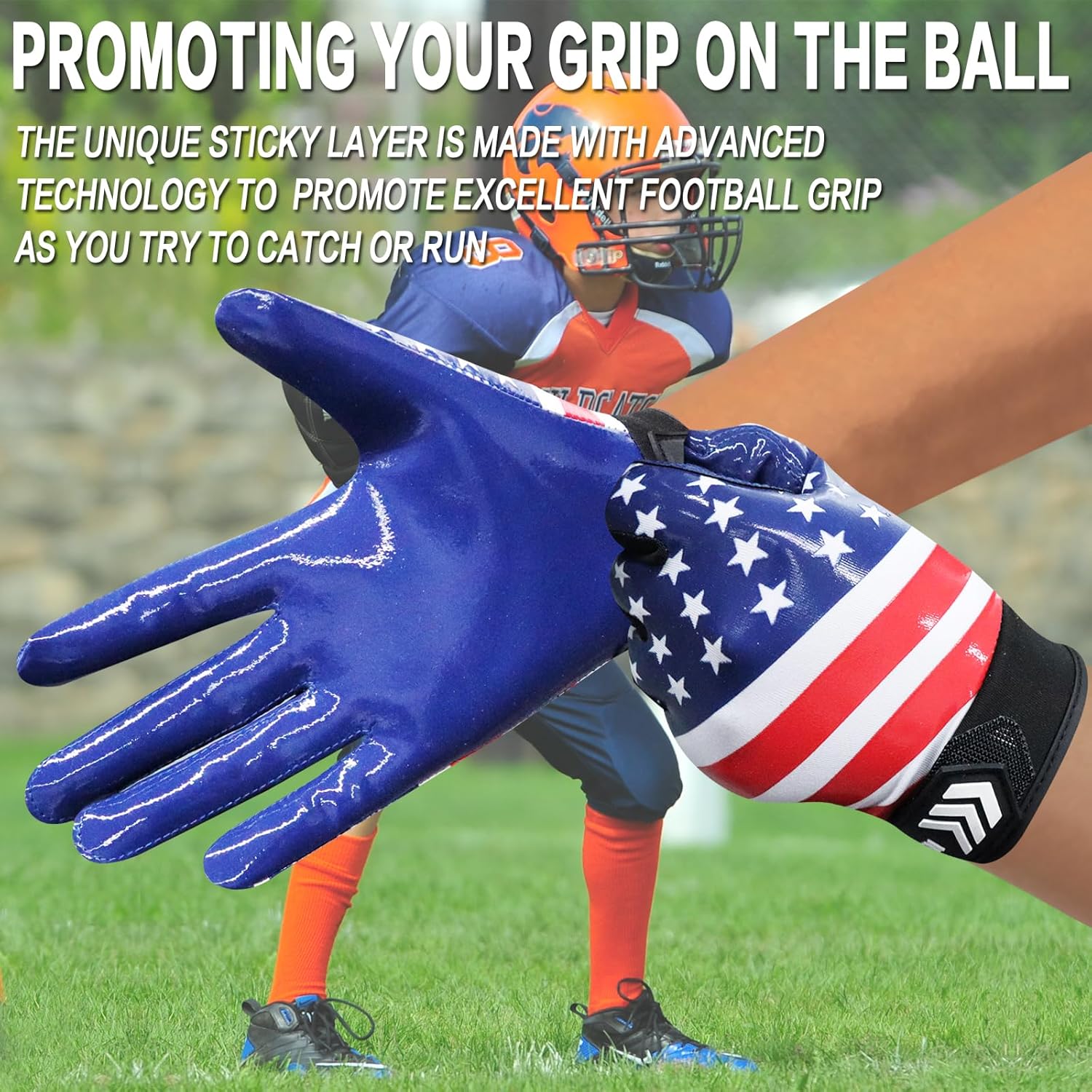 Guantes de fútbol para jóvenes y adultos, Pro 3.0, mejorados, ultra adherentes, receptores de palma de silicona flexible, guantes receptores de alto