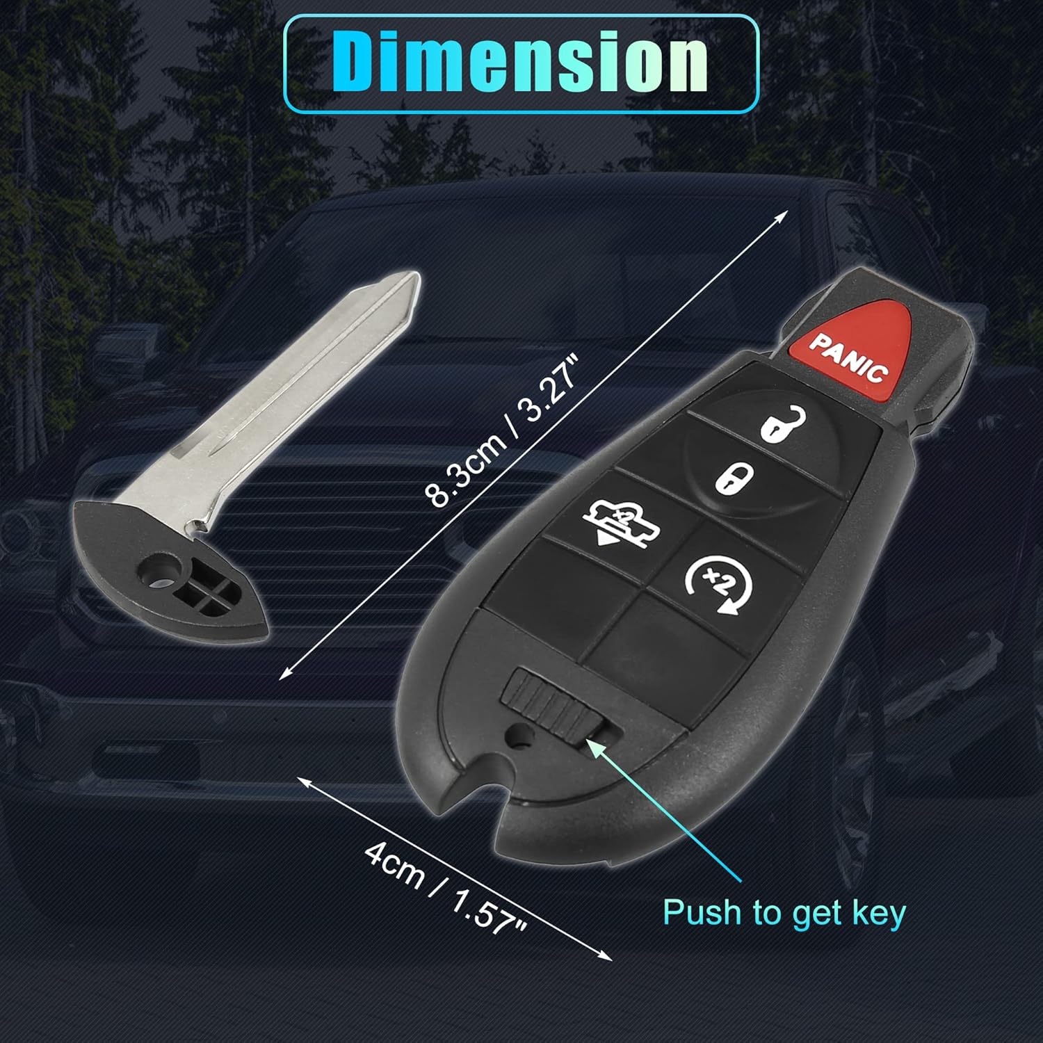 X AUTOHAUX 2 piezas GQ4-53T 433Mhz reemplazo de proximidad inteligente sin llave remoto de entrada remoto para Dodge para Ram 1500 2500 3500