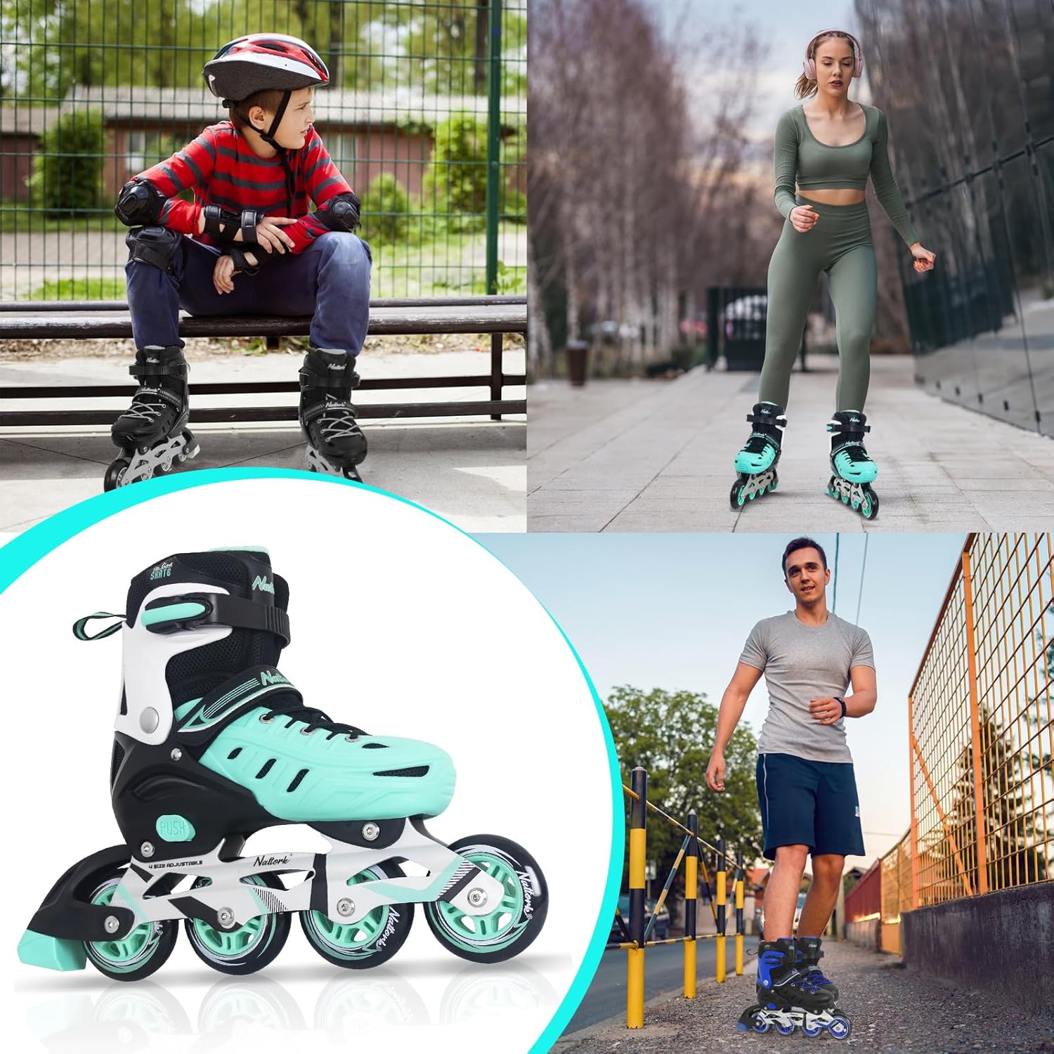 MammyGol – Patines en línea ajustables para adultos y adolescentes, seguros y duraderos con ruedas gigantes, patines de alto rendimiento para niñas