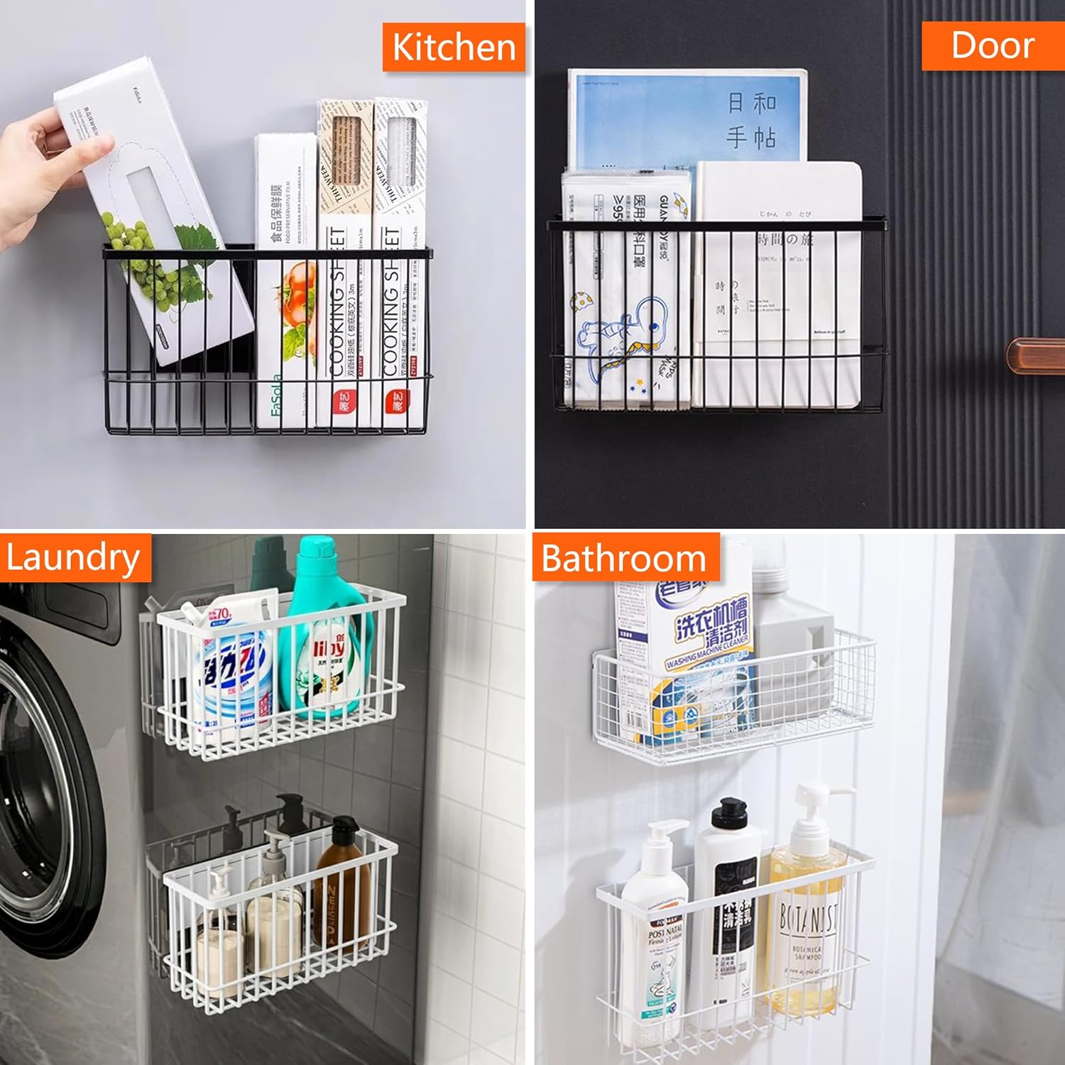 Organizador magnético para refrigerador, cesta magnética, organizador de cocina, organizador de almacenamiento de bolsa con cierre de cremallera de