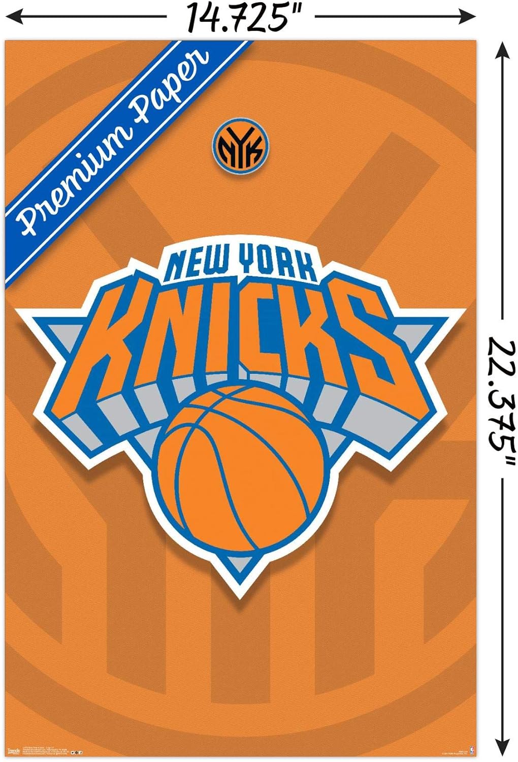 Trends International NBA New York Knicks – Logo 14 Wall Poster, 14.725″ x 22.375″, Premium Unframed Version