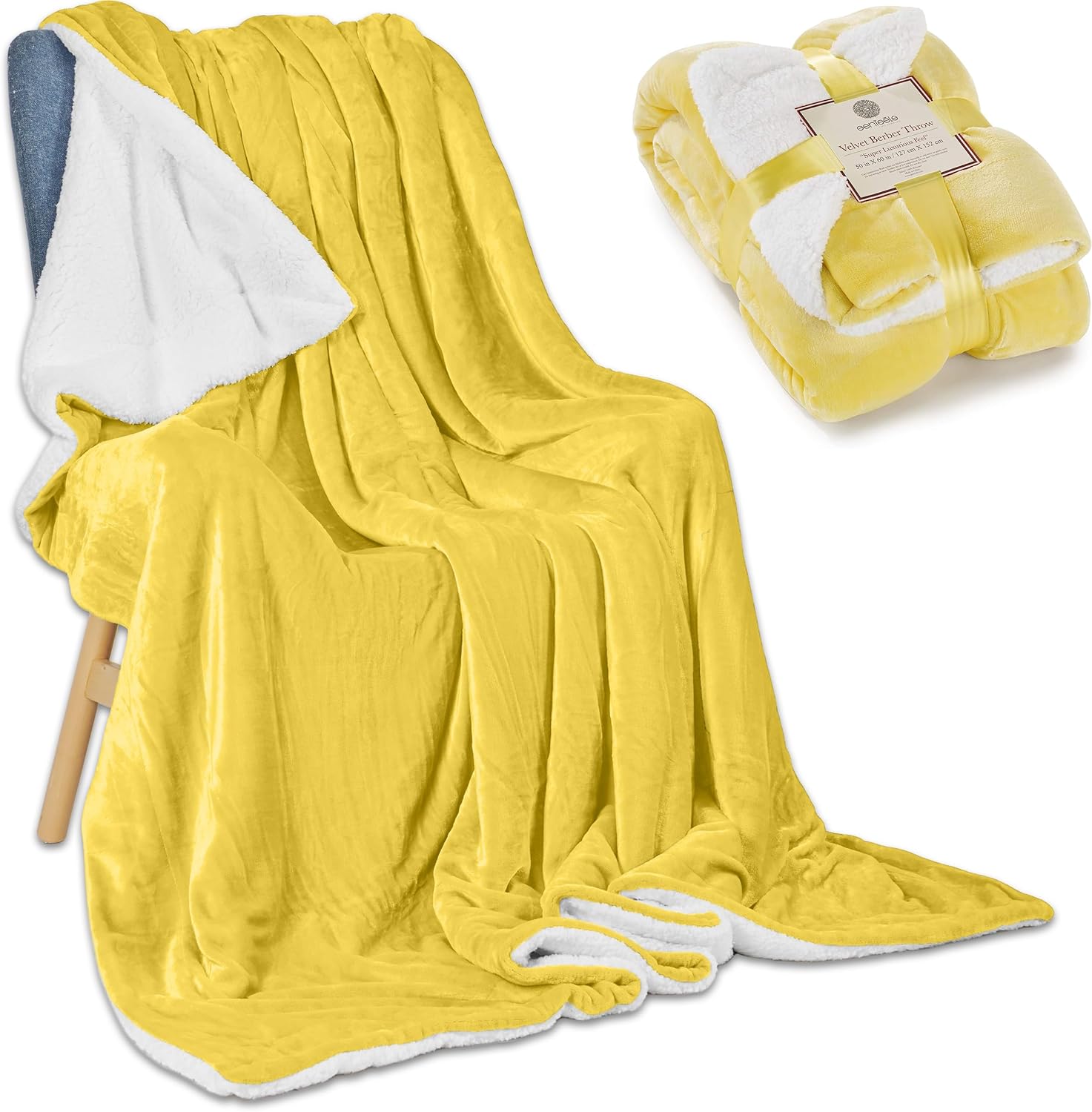 Genteele – manta de sherpa de lujo, muy suave, reversible