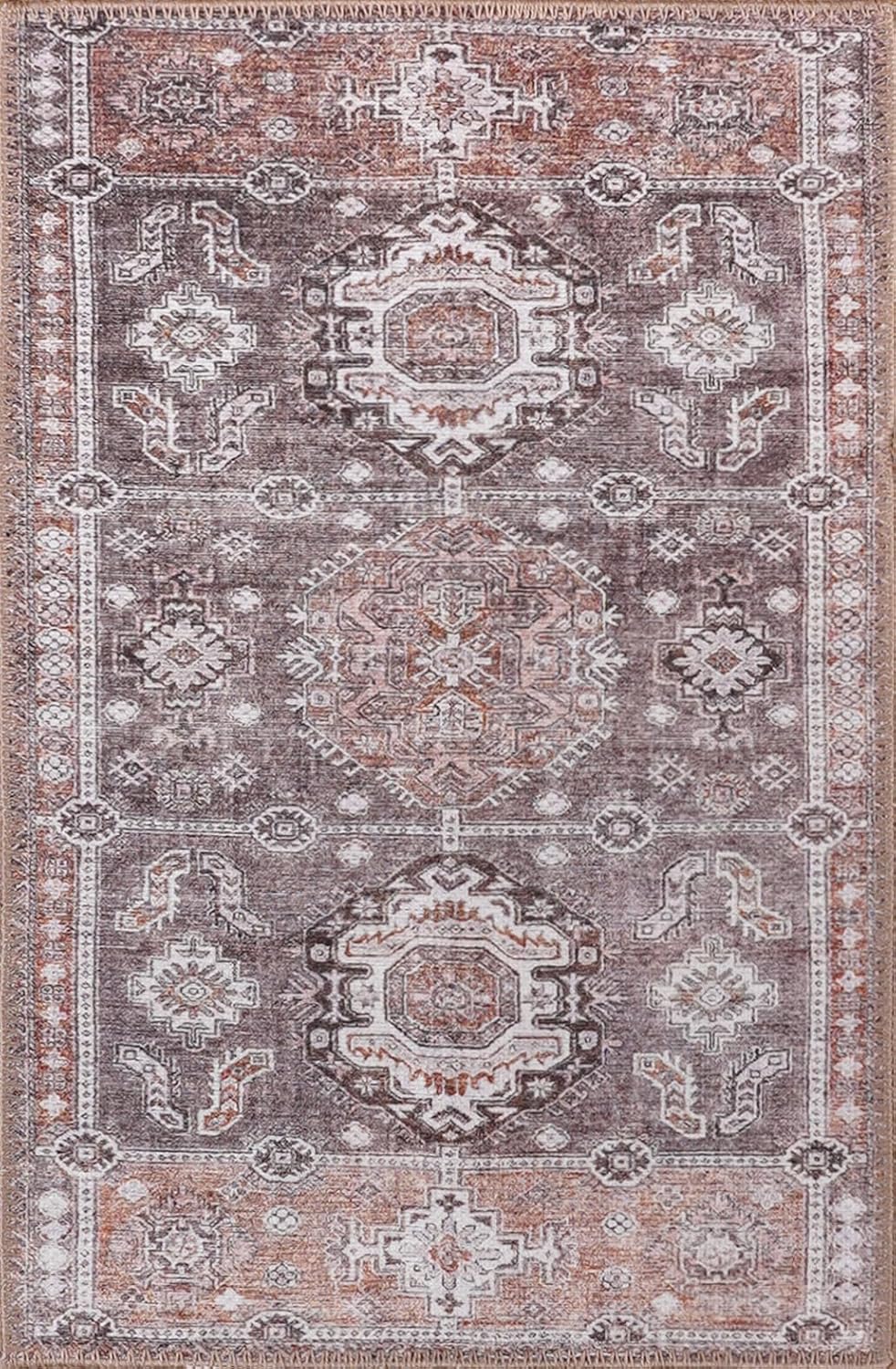 Adiva Rugs Alfombra cuadrada lavable a máquina de 5 x 5 pies con parte trasera antideslizante para sala de estar, dormitorio, cuarto de baño,