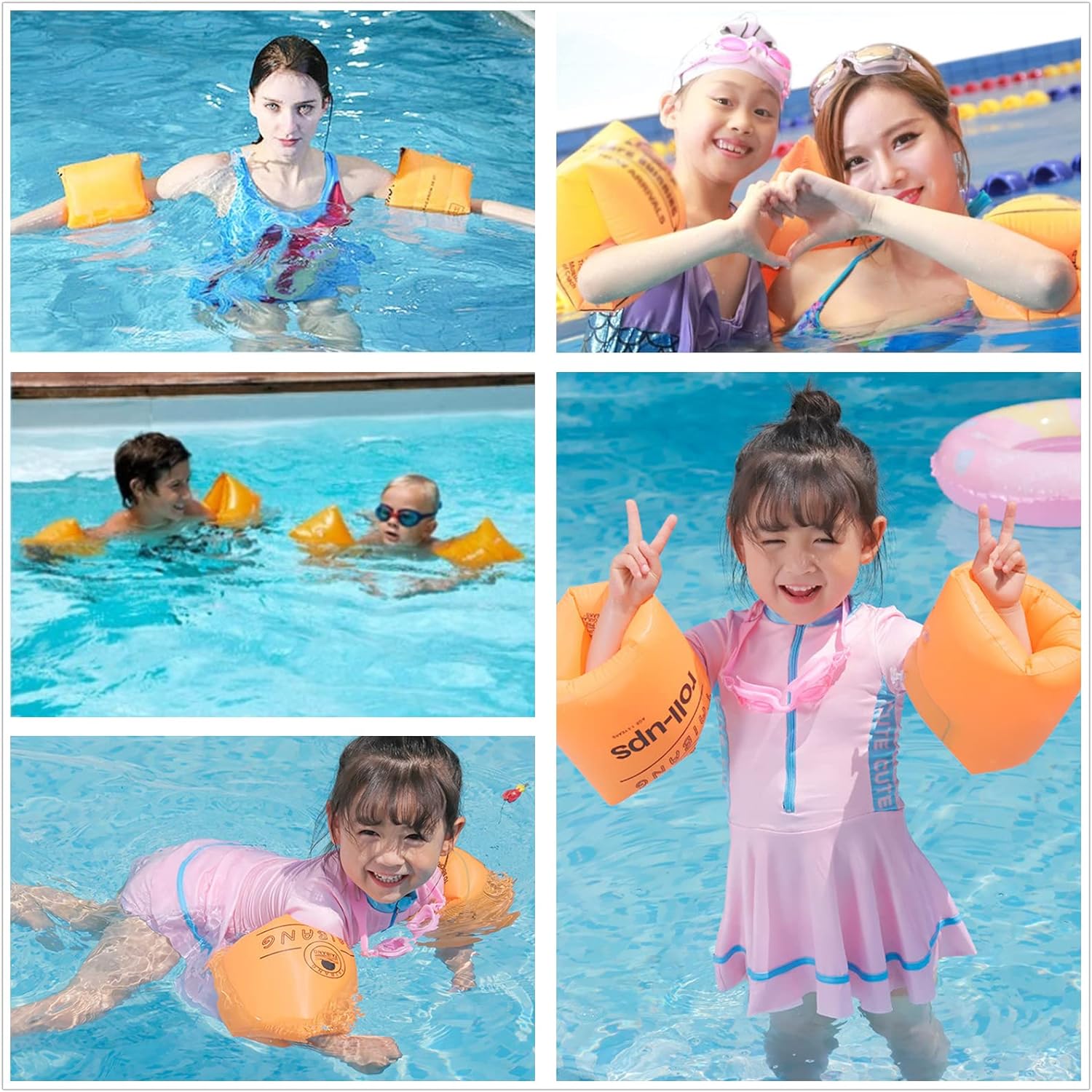 Paquete de 2 a 4 flotadores de brazo para niños y adultos, flotadores de piscina, anillos de natación inflables, bandas de brazo de PVC, mangas