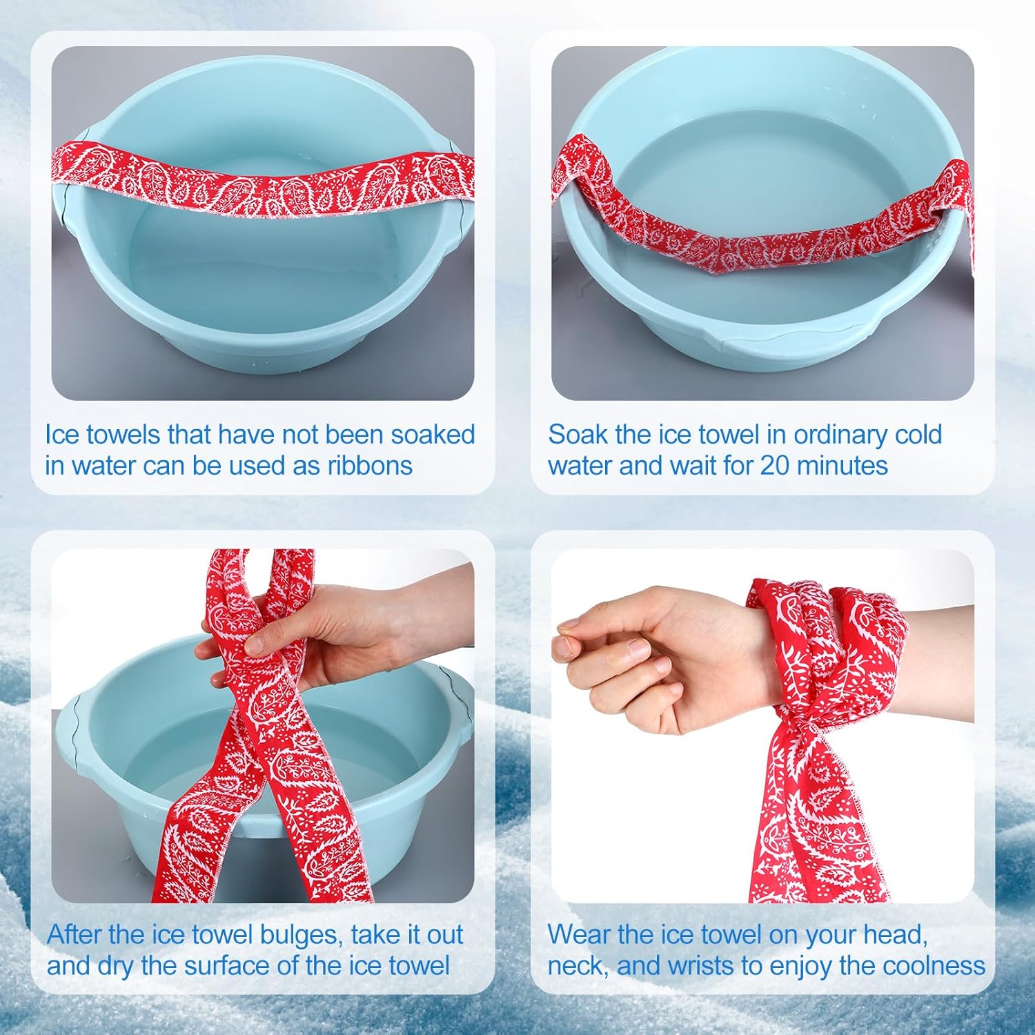 Bufanda de enfriamiento de hielo para el cuello, bandana para el cuello, bufanda refrescante para hombres y mujeres, actividades al aire libre (5),