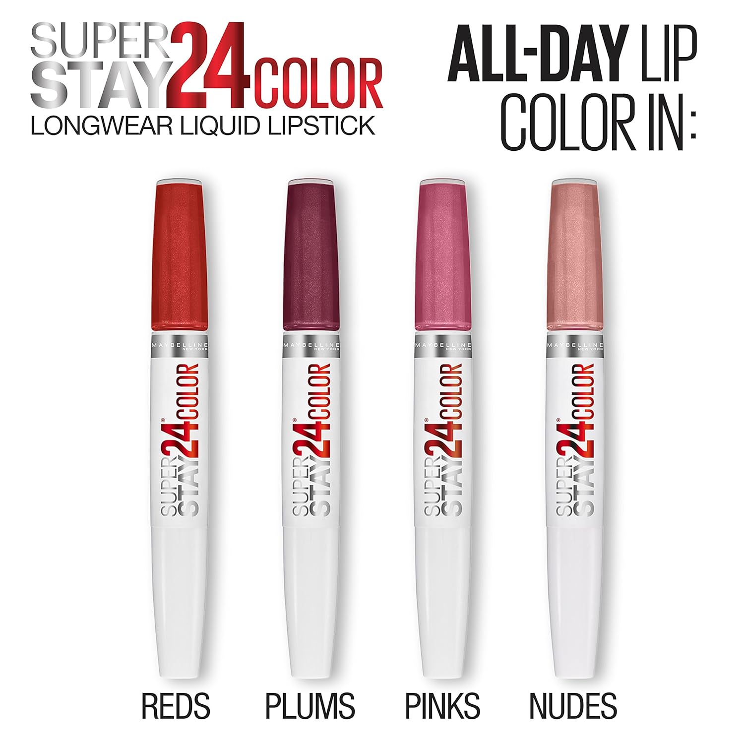 MAYBELLINE SuperStay 24 – Lápiz labial líquido de 2pasos, labial altamente pigmentado de larga duración con bálsamo hidratante, color rosa (Infinite