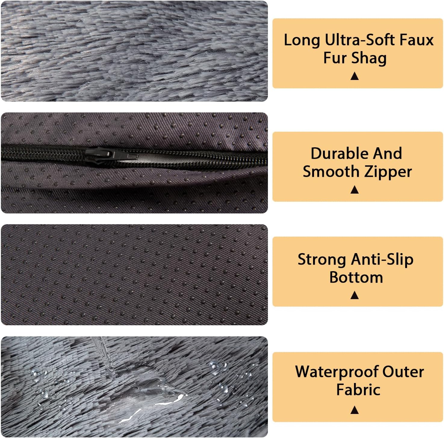 Alfombrillas relajantes 4 en 1 para cama para perros, sofá para mascotas, protector de muebles con funda extraíble lavable, impermeable,