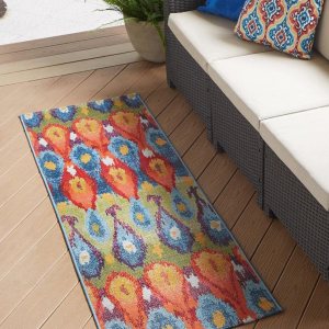 Unique Loom Outdoor Modern Collection – Alfombra de área Ikat (2′ x 5′ 1″, multi borgoña) Unique Loom Outdoor Modern Collection – Alfombra de área Ikat (2′ x 5′ 1″, multi borgoña)