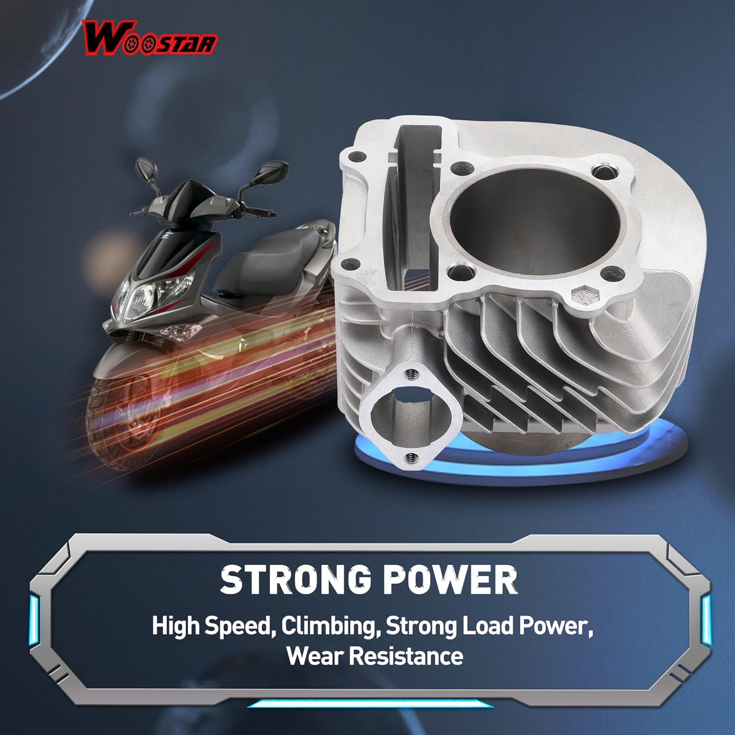 WOOSTAR Culata completa de 2.461 in con kit de pistón de repuesto para 4 tiempos GY6 170cc 180cc 200cc 1P63QML motor chino ATV Quad 4 Wheeler Go
