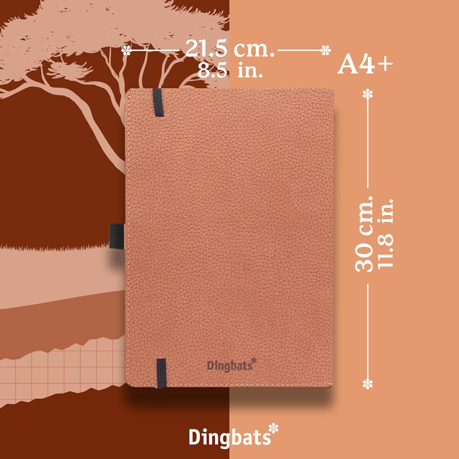 Dingbats* Wildlife – Cuaderno de oso marrón A4 – Punteado