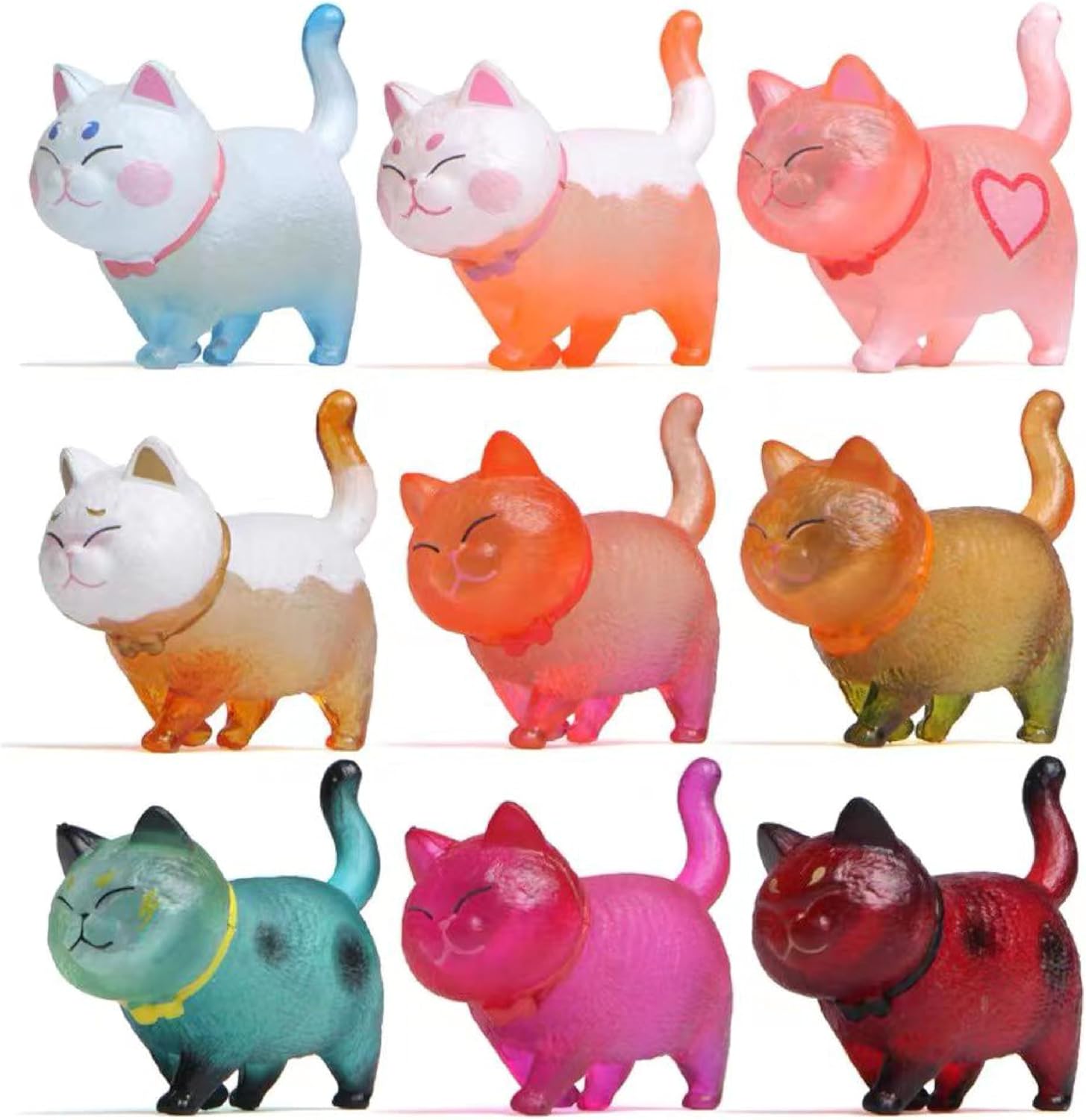Paquete de 9 imanes 3D de gatos lindos para refrigerador, oficina, nevera, decoración del hogar para cocina, casa, pizarra blanca, notas, calendario