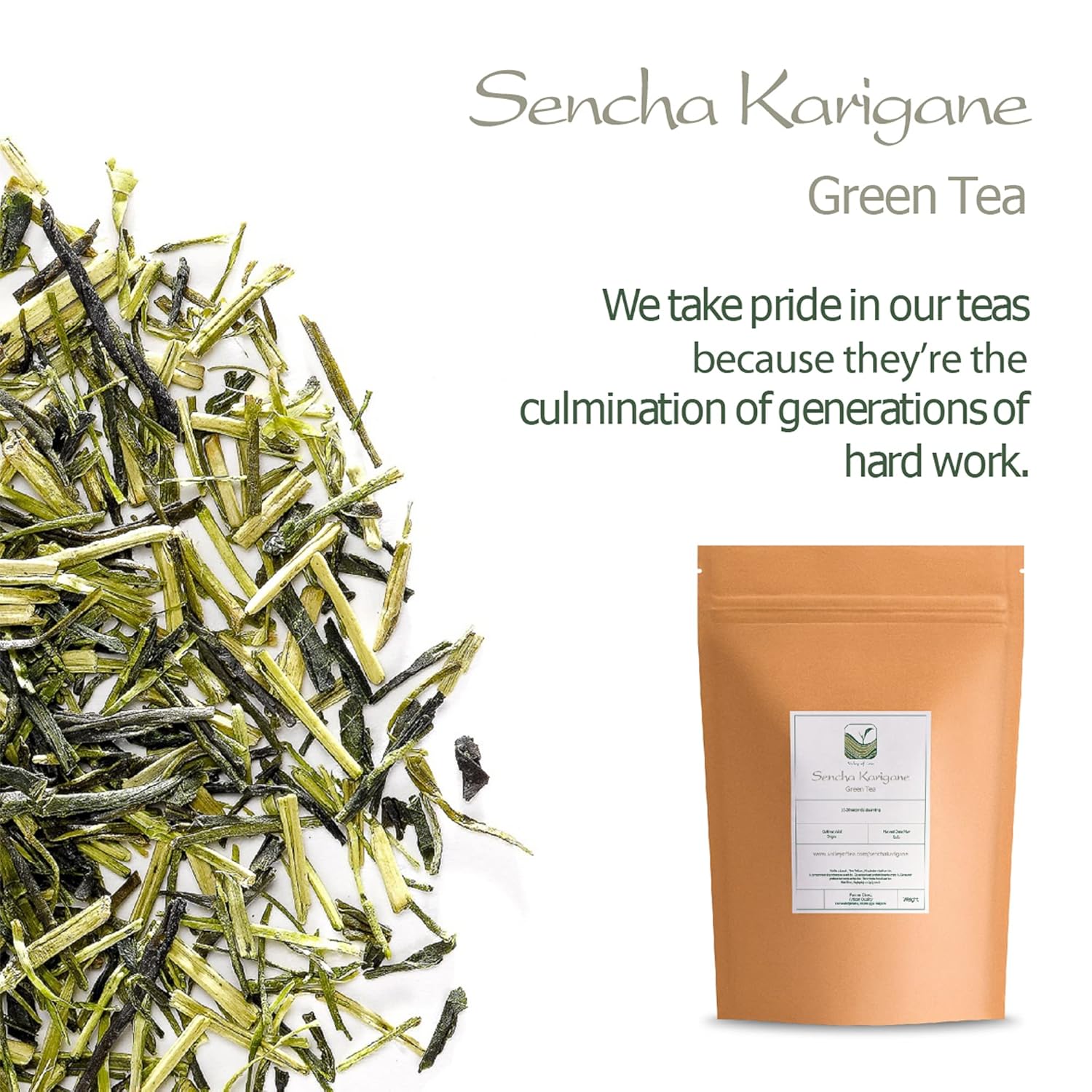 Té verde japonés Kukicha  Té de ramita Karigane de Japón  cuidadosamente mezclado con sencha  grado Karigane  Té Kukicha Sencha Té verde Karigane Té