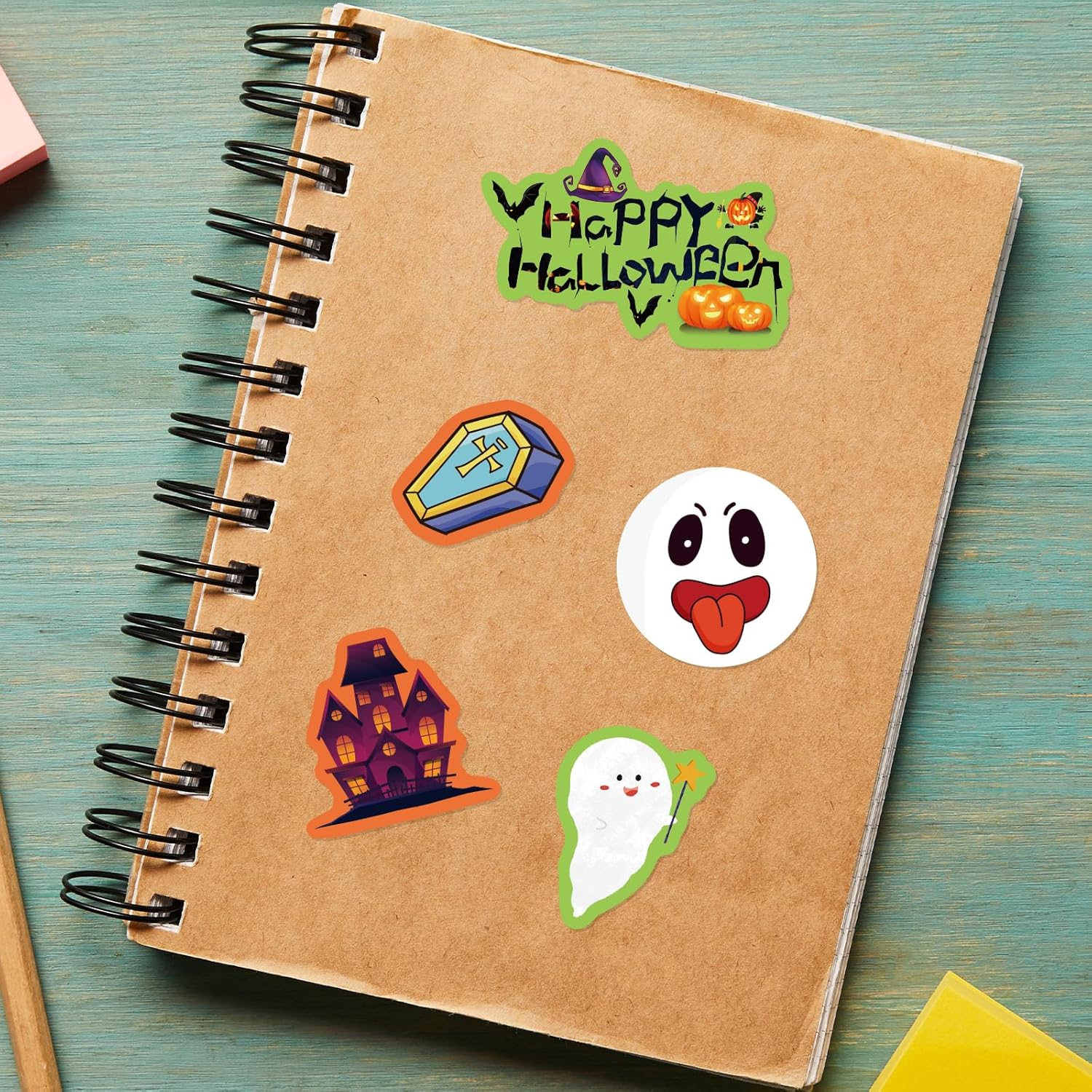 Calcomanías de Halloween para niños, 24 hojas de calcomanías surtidas para el hogar, aula, fiesta, juegos, manualidades, recompensas escolares