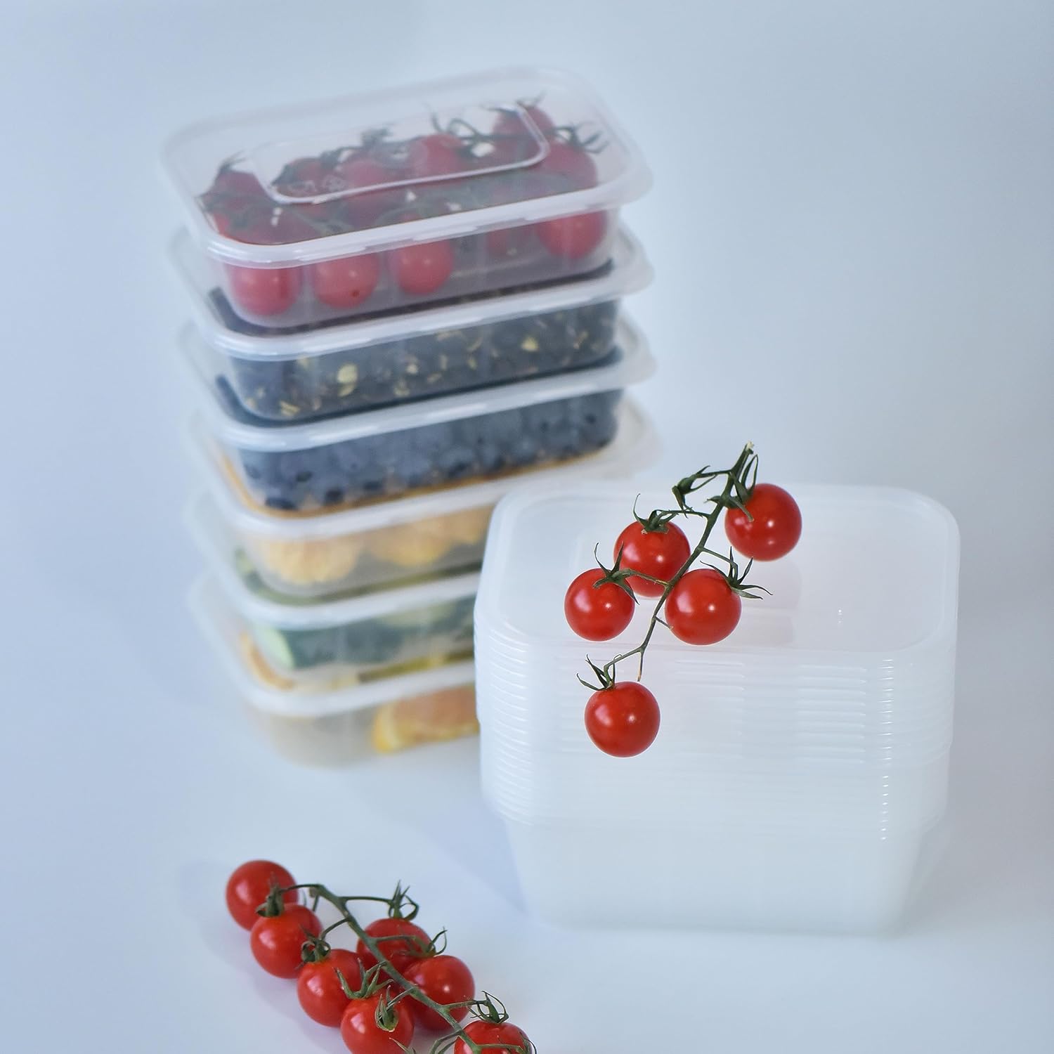 Paquete de 50 recipientes de preparación de comidas de 26 onzas reutilizables para congelador, contenedor de almacenamiento de alimentos, contenedor