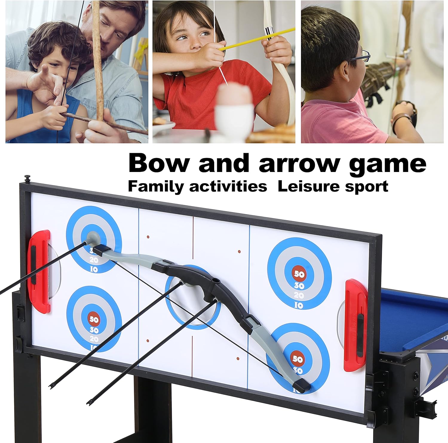 HLC Mesa de juego combinada múltiple de 3 pies 5 en 1, juego de mesa plegable de combinación de juegos múltiples con mesa de billar, mesa de hockey,