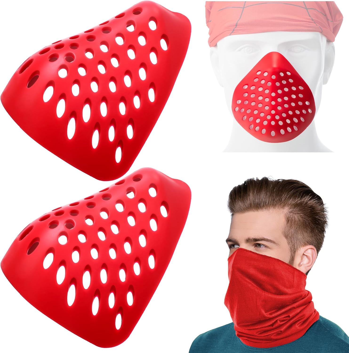 Soporte para máscara facial, máscara 3D transpirable de silicona para moldear la cara, soporte interior, pasamontañas, marco de soporte interno,