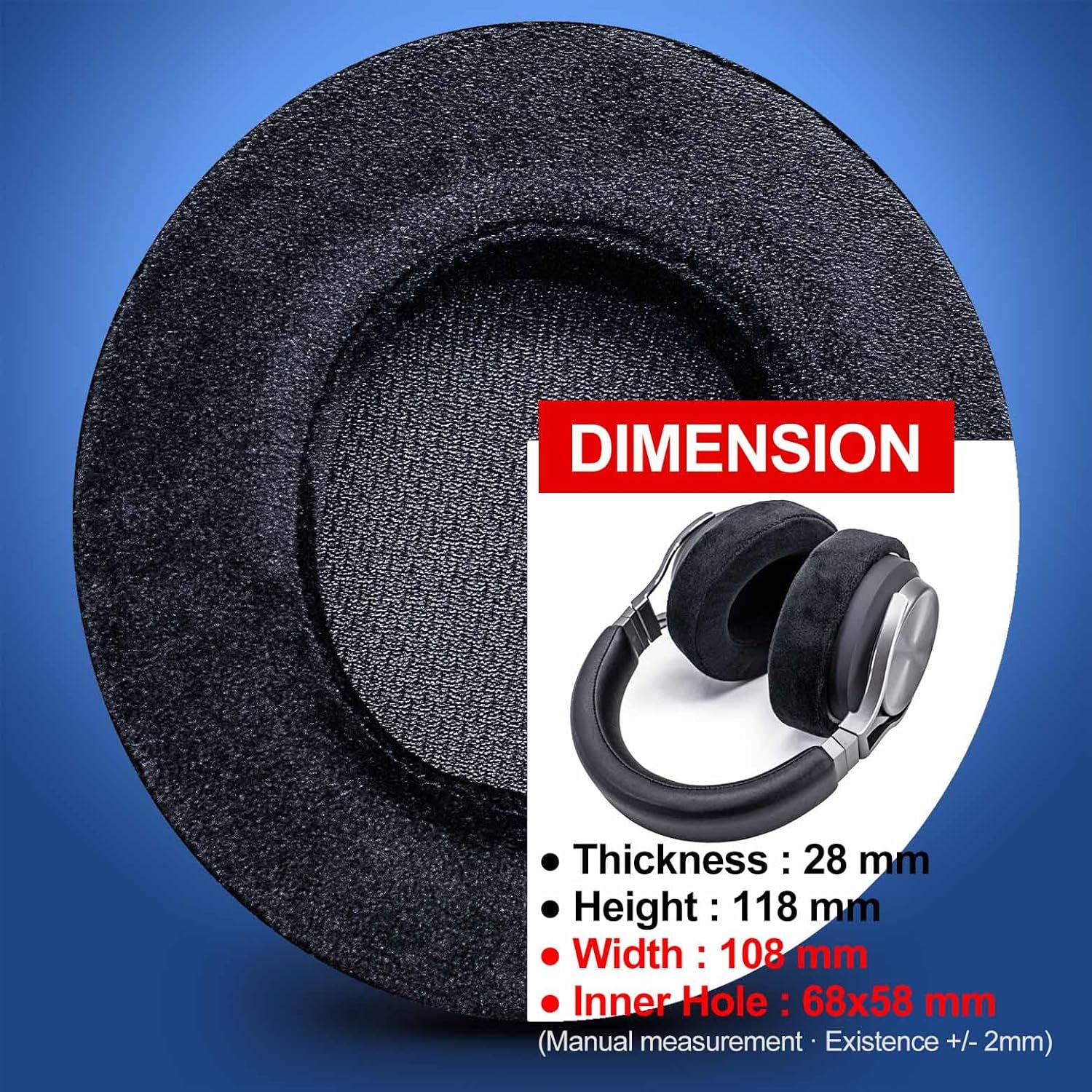 Almohadillas de forma ovalada mejorada para Virtuoso RGB Wireless, Virtuoso RGB Wireless XT, Virtuoso Wireless SE  Agujero interior ampliado