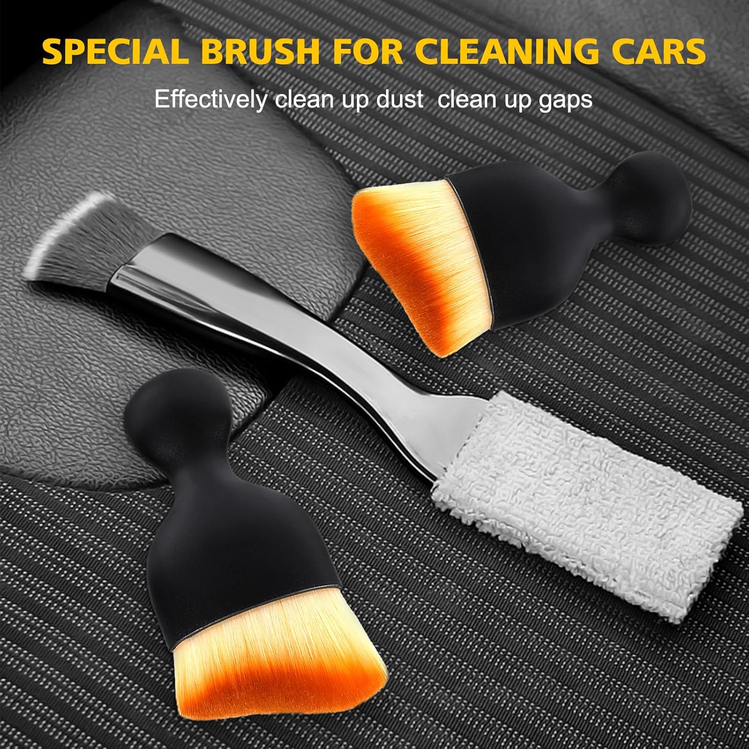 TUTUDOW 3 cepillos de polvo para interior del automóvil, cepillo para detallar el automóvil, cerdas suaves, herramienta para limpiar paneles (1