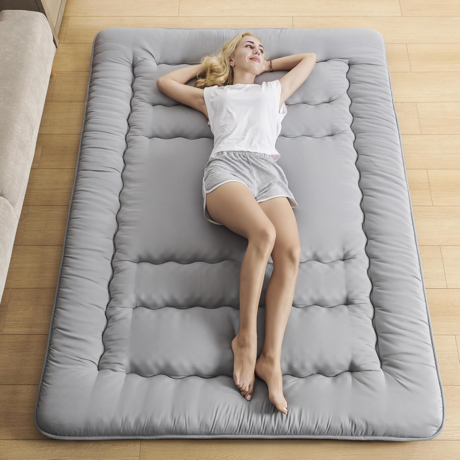 ZPECC Colchón de futón japonés  Espuma de alto soporte plegable Shikibuton Tatami Mat colchoneta para dormir para invitados de casa, camping, viajes