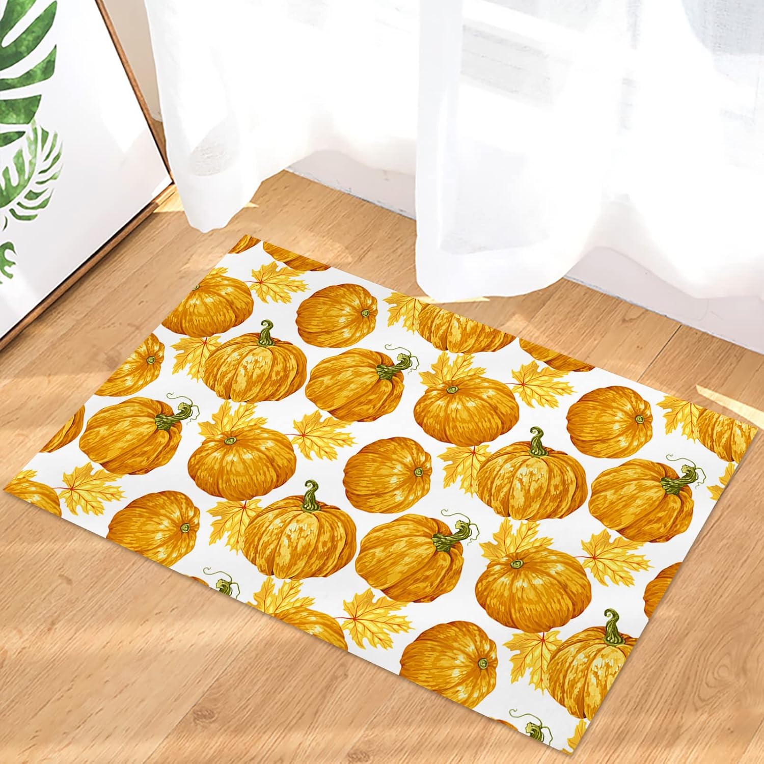 Fall Indoor Beth Mat, Anti-Slip Machine Washable Entry Rug Easy Clean Welcome Mat Floor Mat for Inside Home High Traffic Area Decoration Autumn