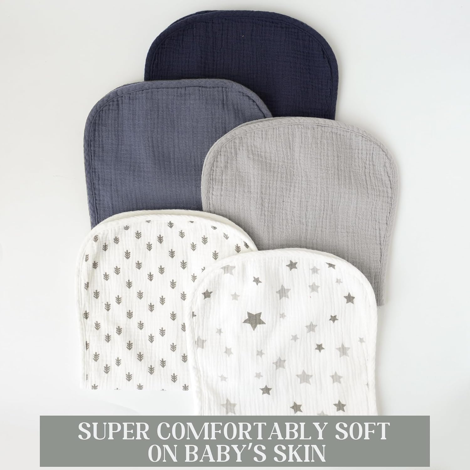 Paquete de 5 paños de muselina para eructos para bebé, paños de muselina neutra para bebés, niños y niñas, toalla para recién nacidos, unisex, paños