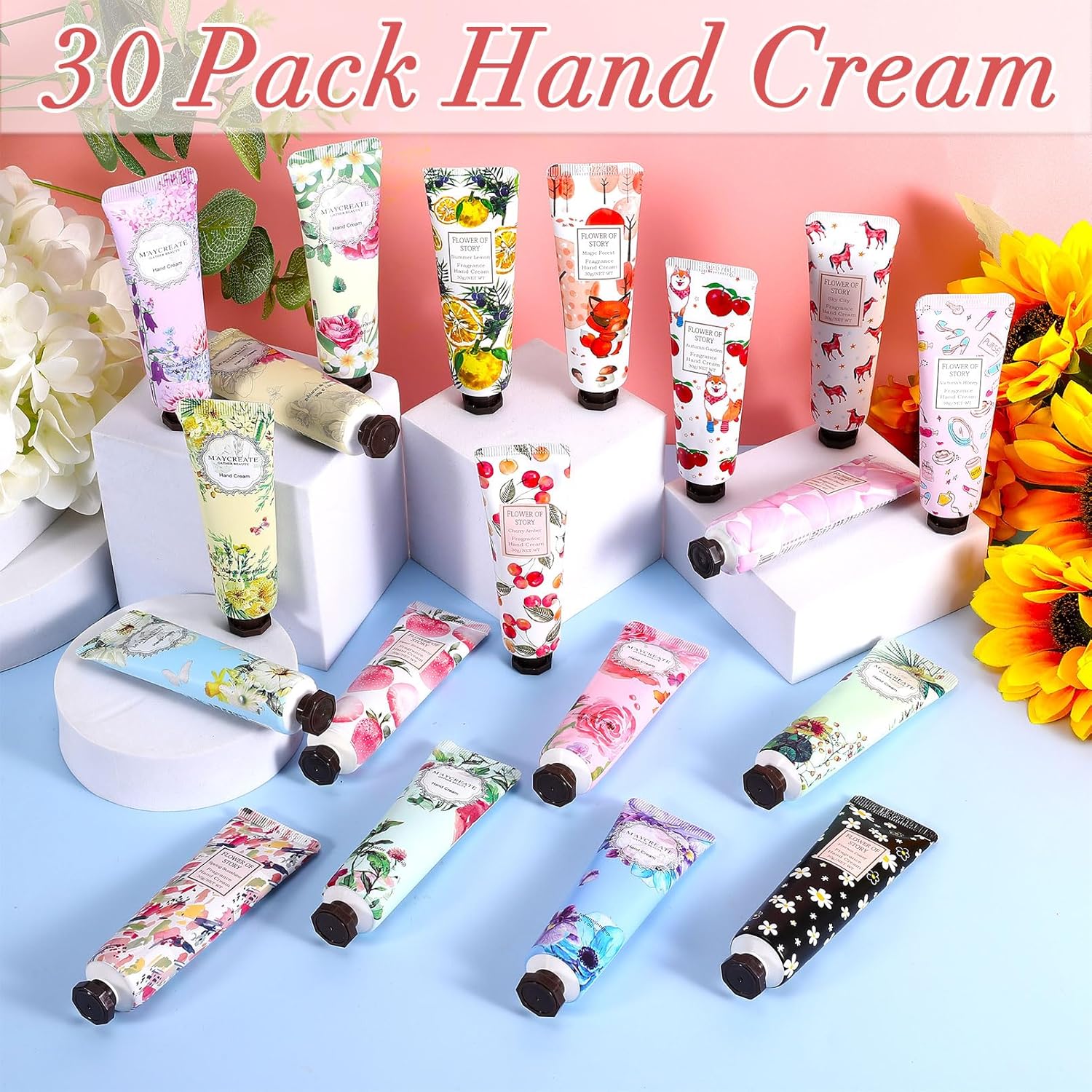 Paquete de 30 cremas de manos de regalo, loción natural de manos con fragancia vegetal para manos secas y agrietadas, crema hidratante para el