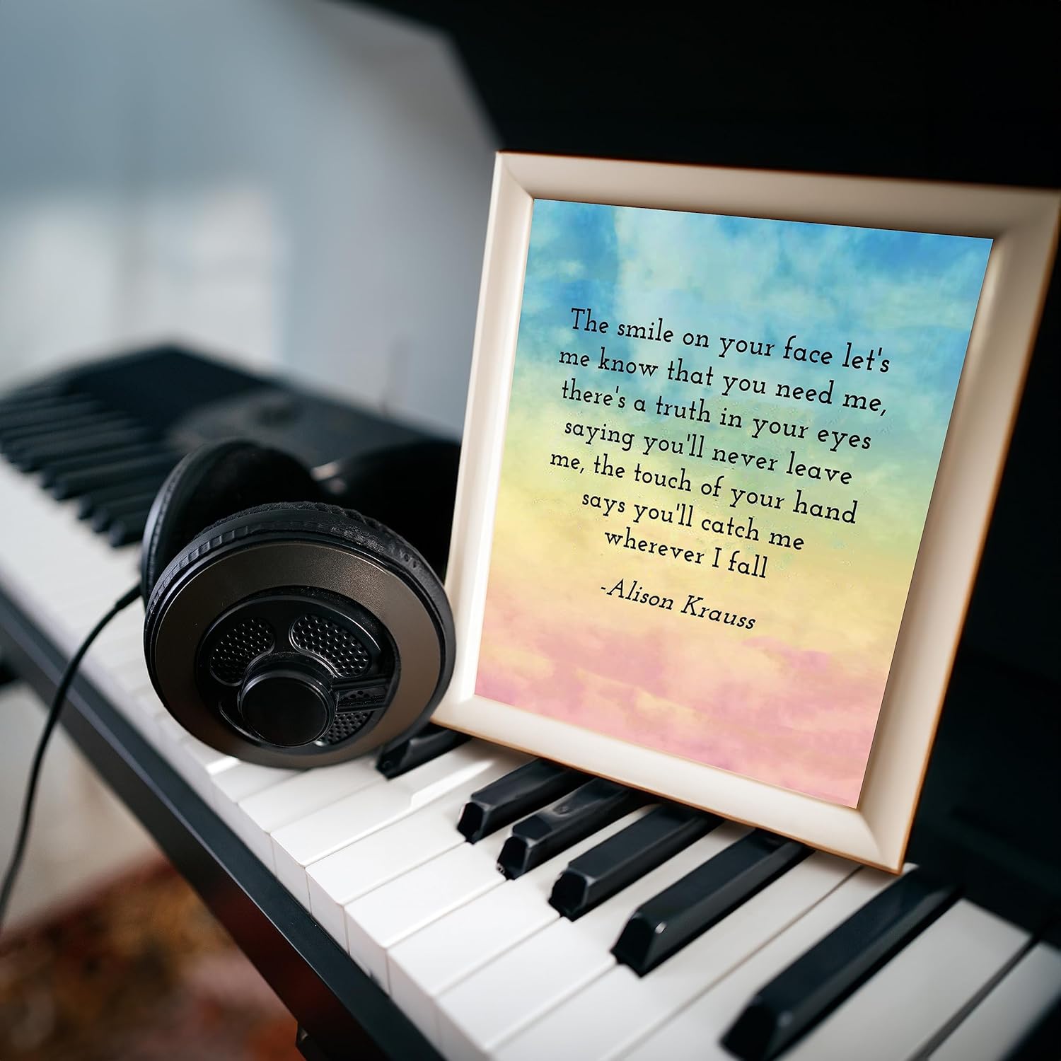 Alison Krauss- “When You Say Nothing At All”- Song Lyrics Word Art, Music Wall Art Decor Print, Ideal For HomeDecor, Studio Decor, Bar Decor, Dorm