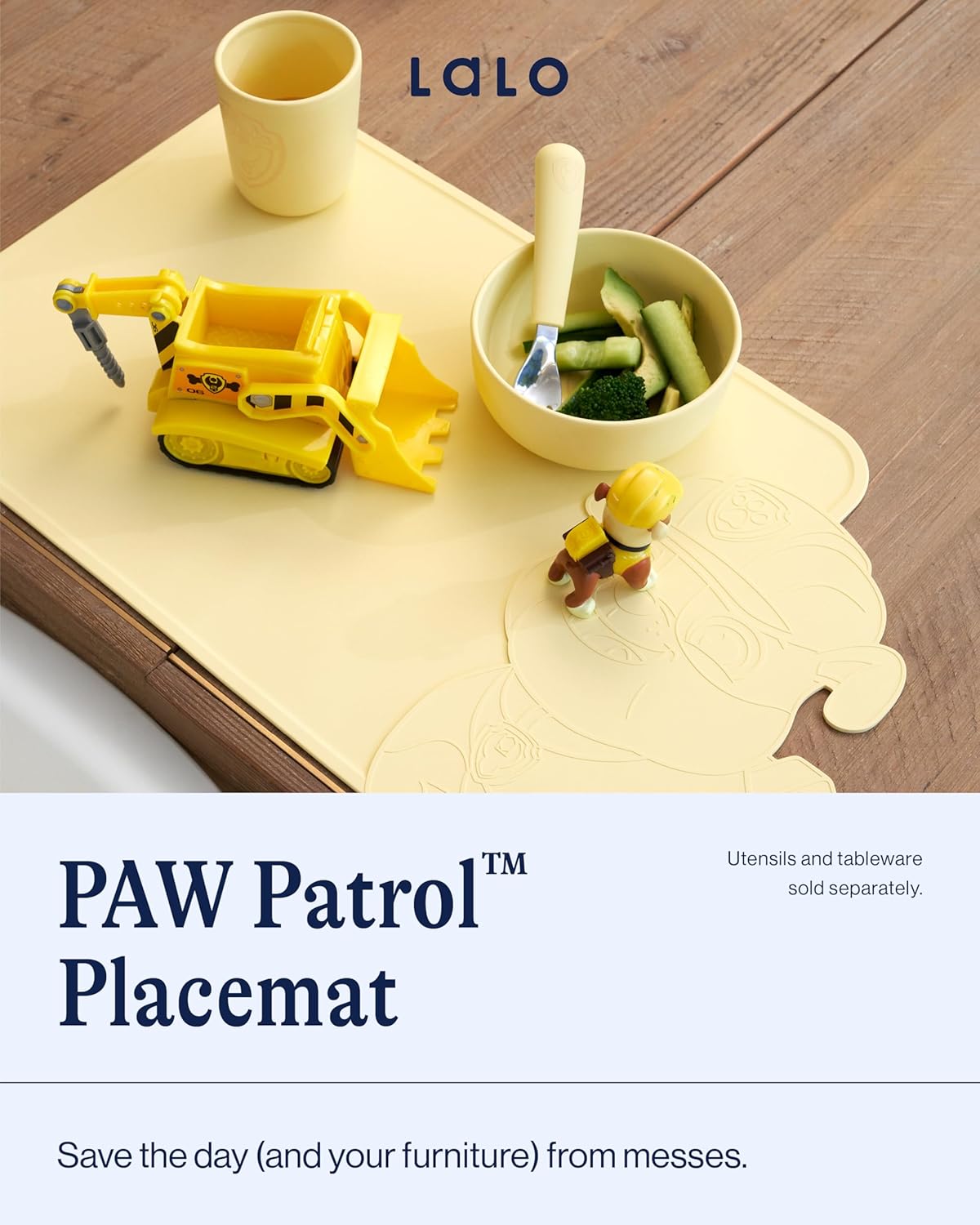 Lalo PAW Patrol – Mantel individual de silicona para niños pequeños y bebés, mantel individual antideslizante para restaurantes y mesas de comedor,