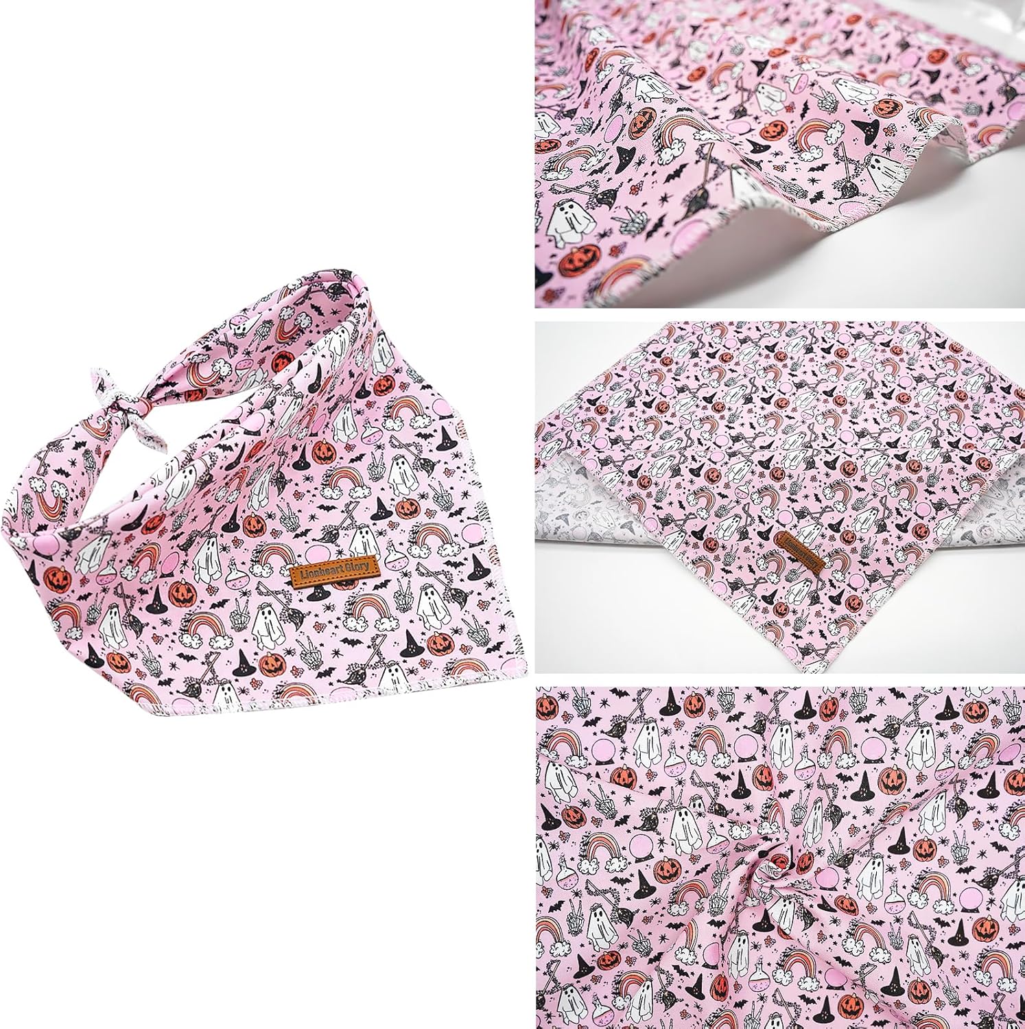 Lionheart glory Bandana para perro de Halloween, 1 paquete de bufanda lavable suave para perro, bufanda de otoño para niños y niñas, bandana