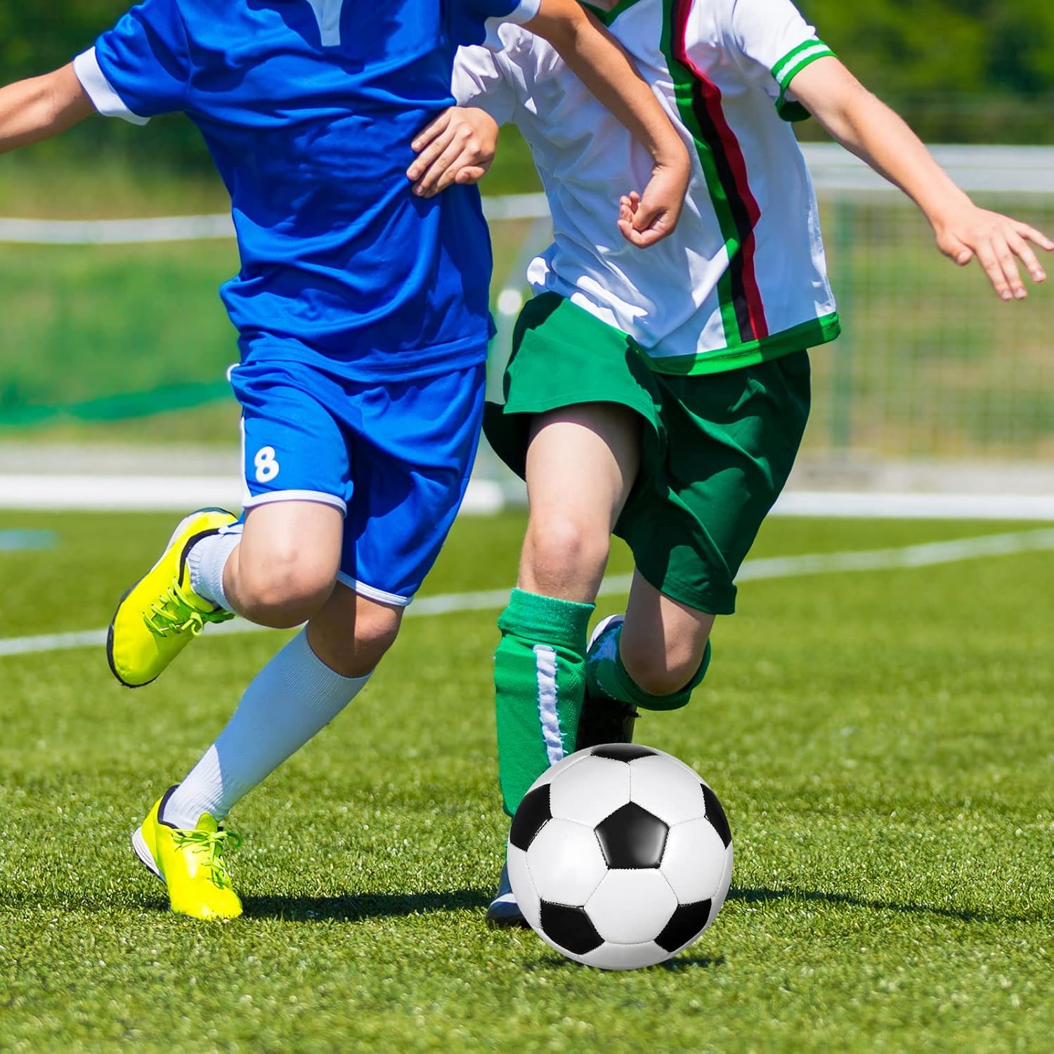 4 pelotas de fútbol con inflador, tamaño oficial, para deportes en interiores y exteriores, para niños y adultos, jugadores, entrenamiento, regalo