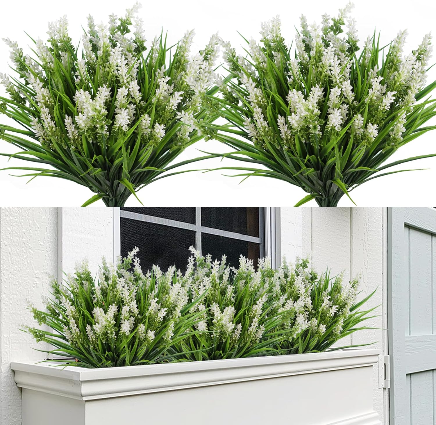 RECUTMS Plantas y flores artificiales para exteriores, flores artificiales para exteriores, plantas falsas para exteriores, flores resistentes a los