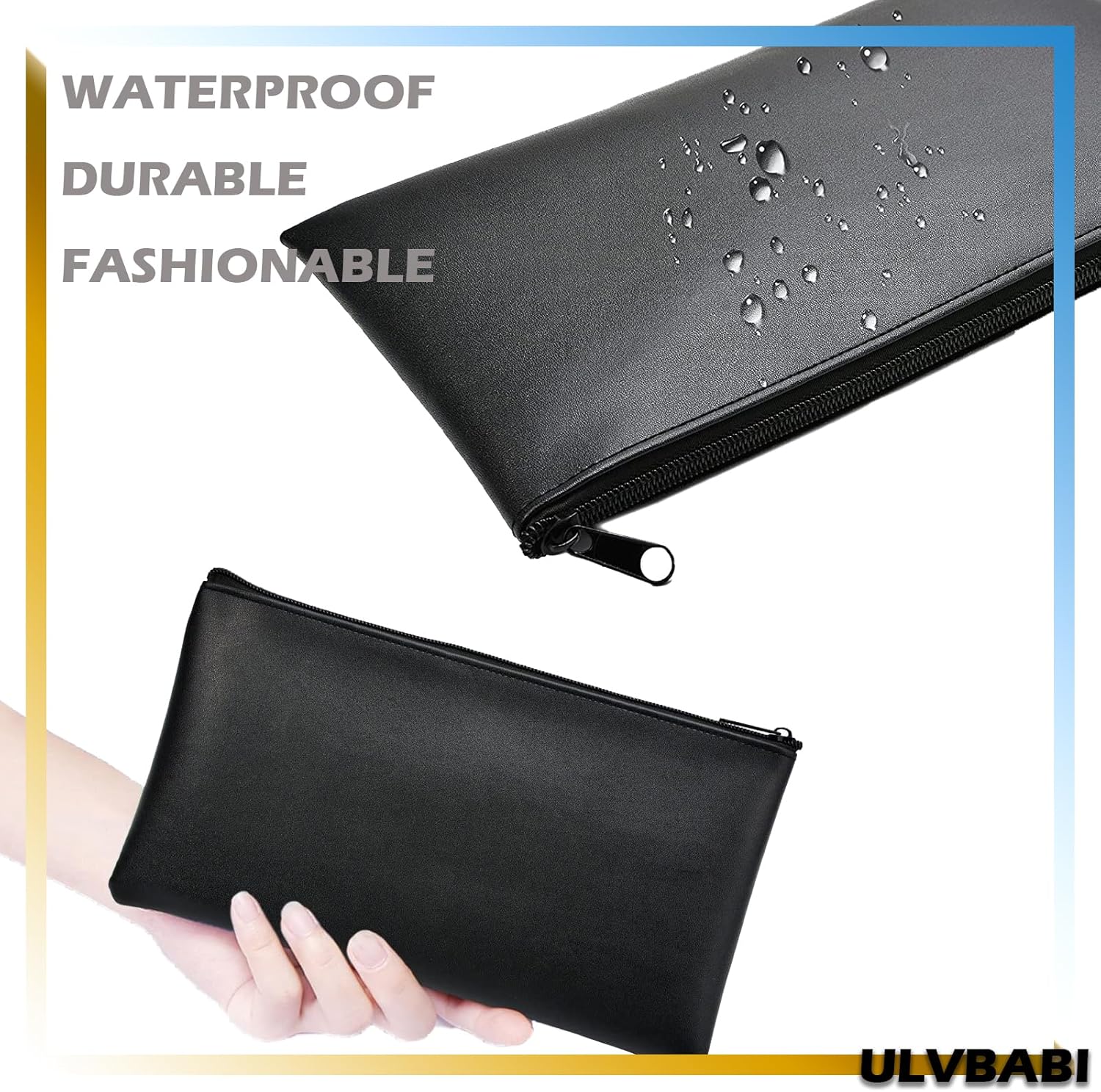 Bolsas de dinero con cremallera, bolsa de seguridad con cremallera de 11 x 6.1 pulgadas, bolsa bancaria, bolsa de efectivo, cartera de cheques,