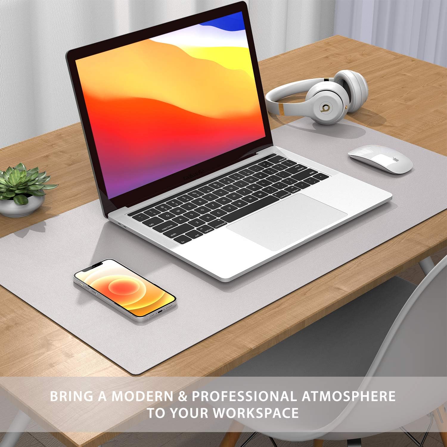 AFRITEE – Tapete protector de escritorio, de piel sintética de doble cara, alfombrilla grande para mouse, alfombrilla de escritura, impermeable,