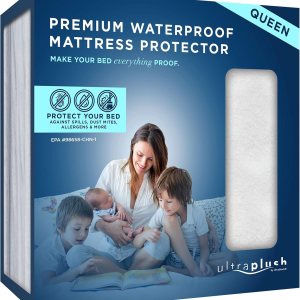 Protector de colchón impermeable UltraPlush Premium Funda muy suave y silenciosa Protector de colchón impermeable UltraPlush Premium Funda muy suave y silenciosa
