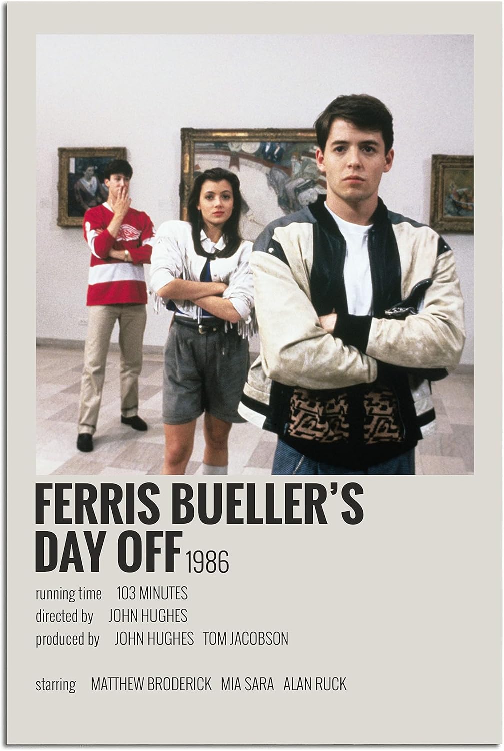 WXHYZZ – Póster de película con diseño de día libre de Ferris Bueller, cuadros artísticos de pared para decoración moderna de habitación,