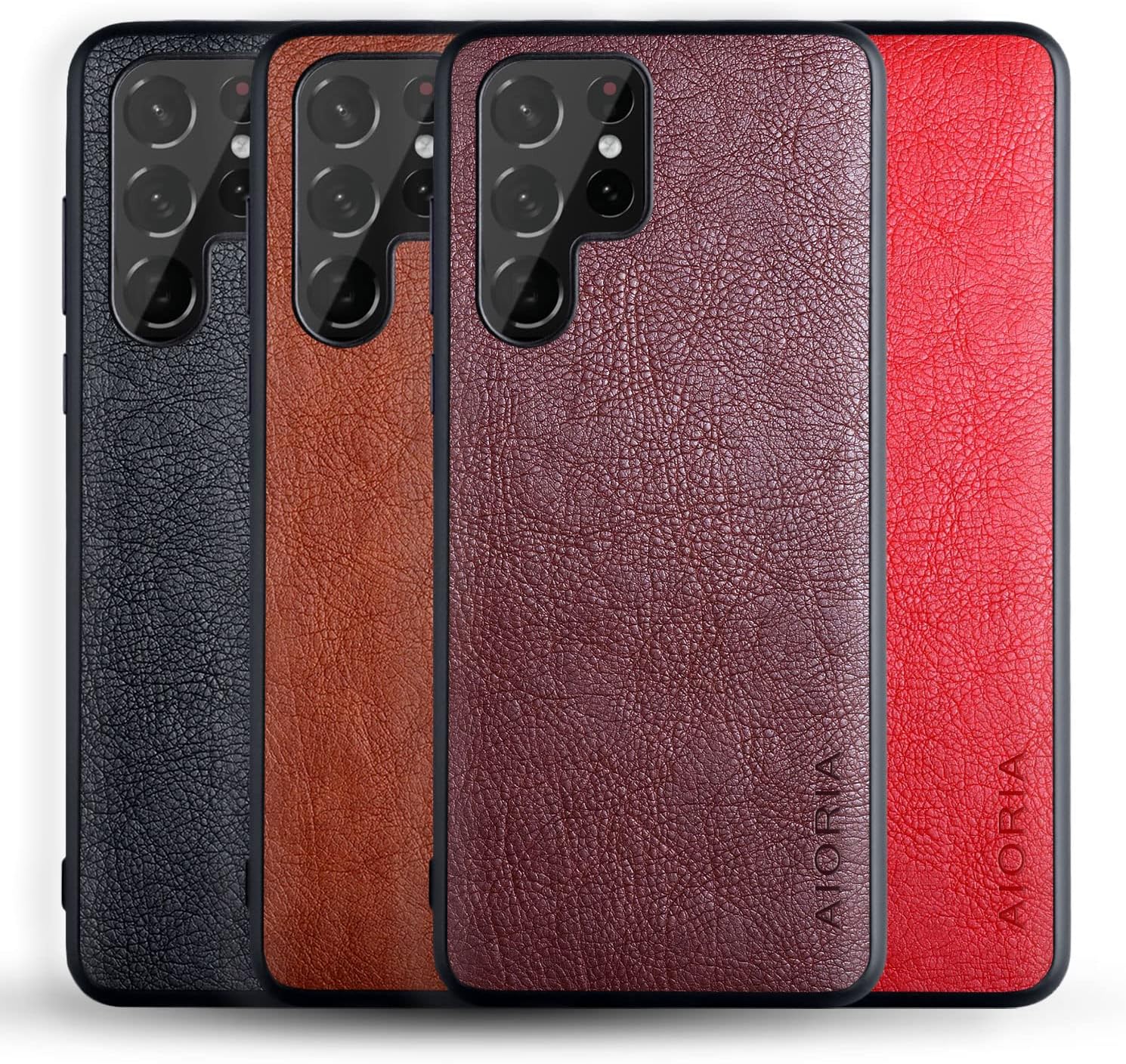 AIORIA Funda para Samsung Galaxy S23 Ultra, pantalla de 6.8 pulgadas, funda de piel sintética de alta calidad, diseño retro de negocios, funda