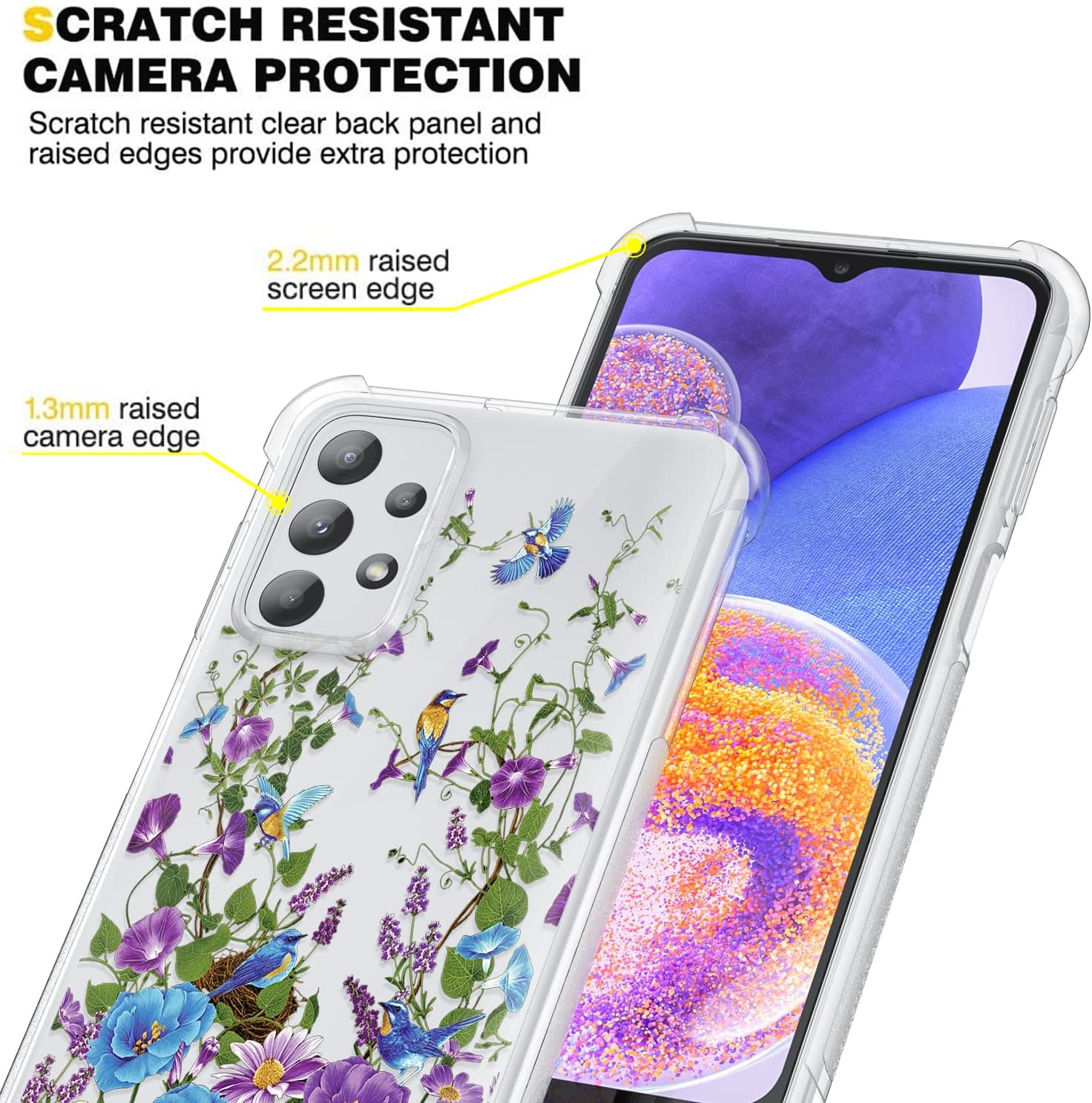 FEXION – Funda compatible con Samsung Galaxy A23, funda para Galaxy A23 0.18 oz, delgada, suave, a prueba de golpes, funda para teléfono Samsung