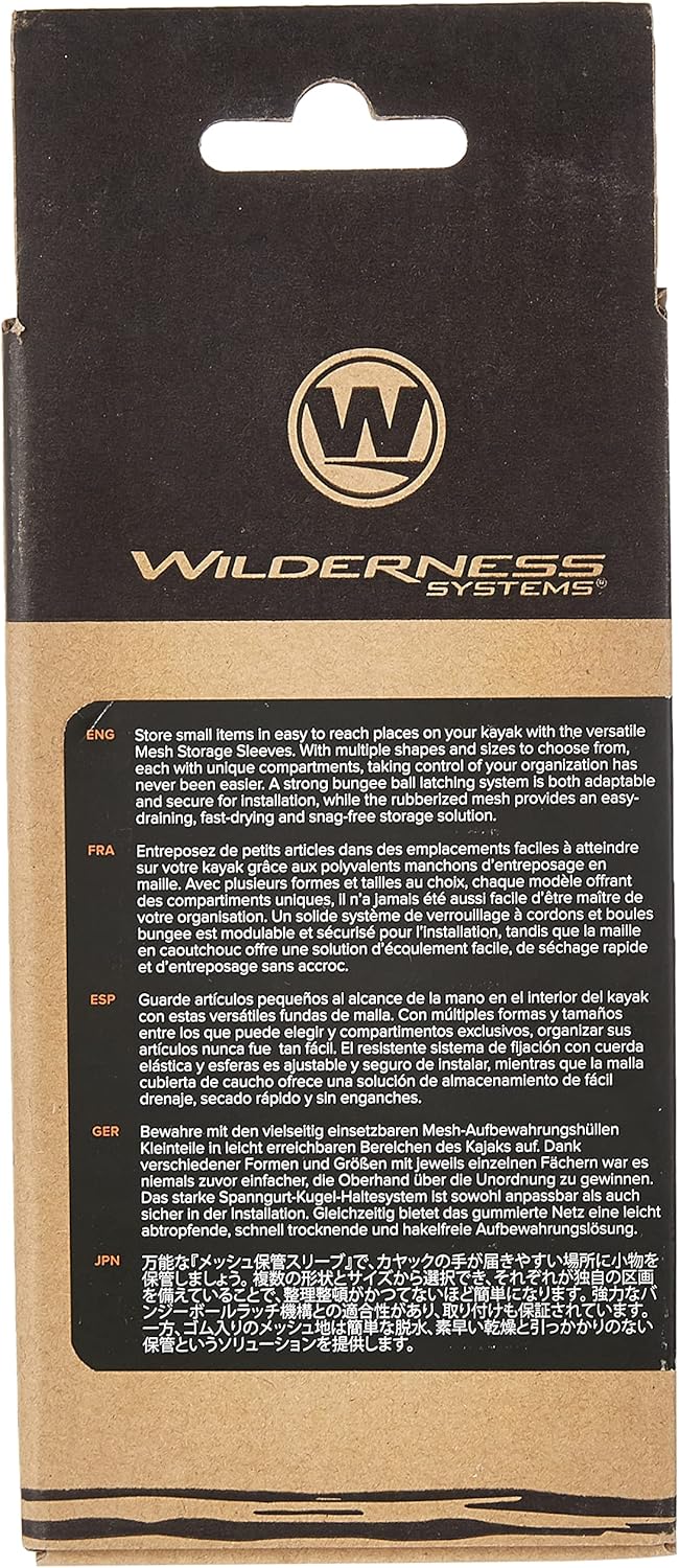 Wilderness Systems Almacenamiento de malla – Comparaciones de almacenamiento de kayak – Se fija al asiento