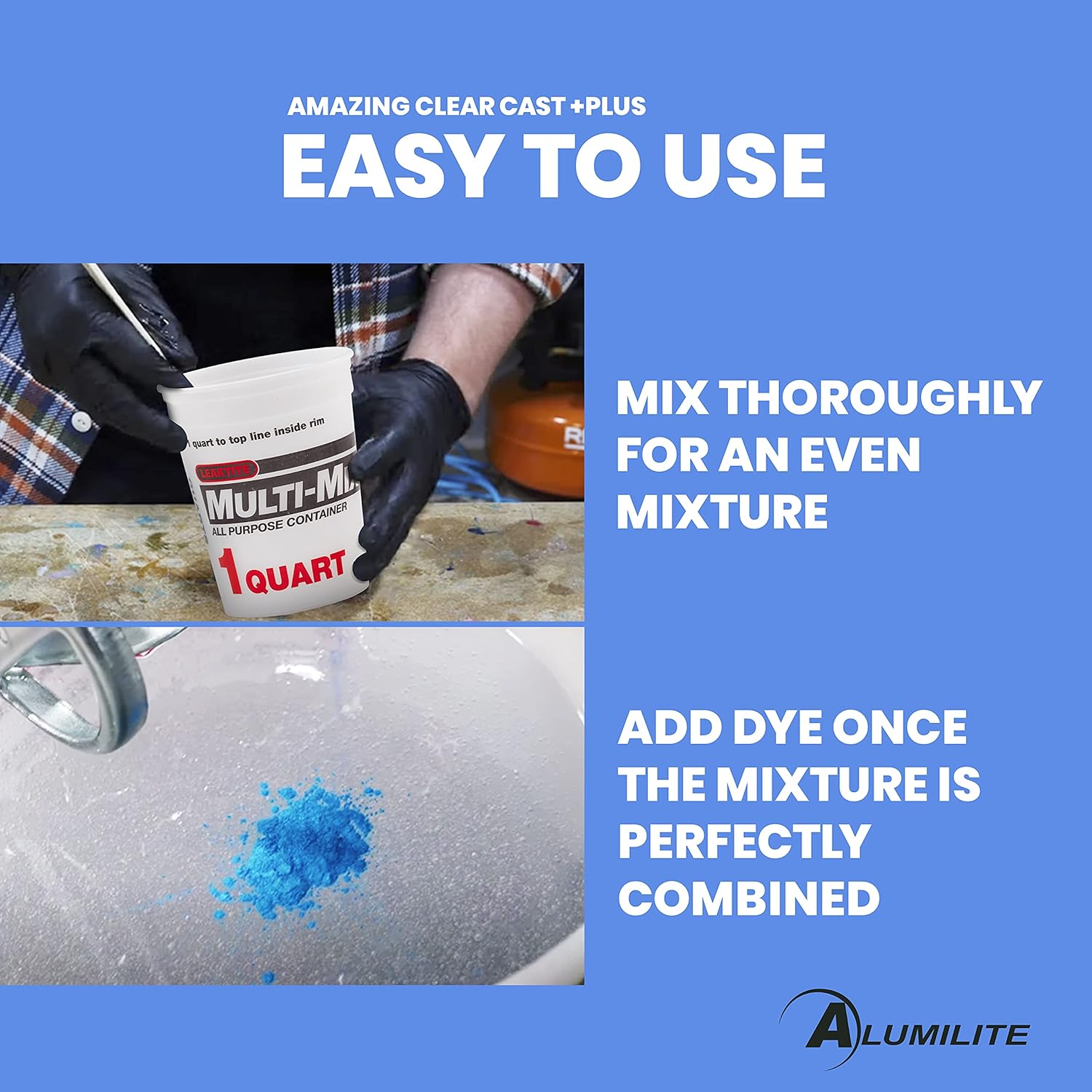 Alumilite Amazing Clear Cast Plus 8 oz A + 8 oz B (16 onzas) Kit de 2 partes Revestimiento de plástico resistente a los rayos UV y resina epoxi para