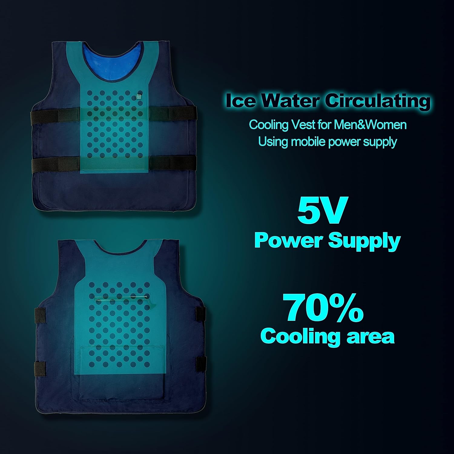 7117 Cooling Vest for Men Women,Ice Water Circulating Cooling Vest,Summer Cooling Vest,Adjustable,With Portable Power Supply
