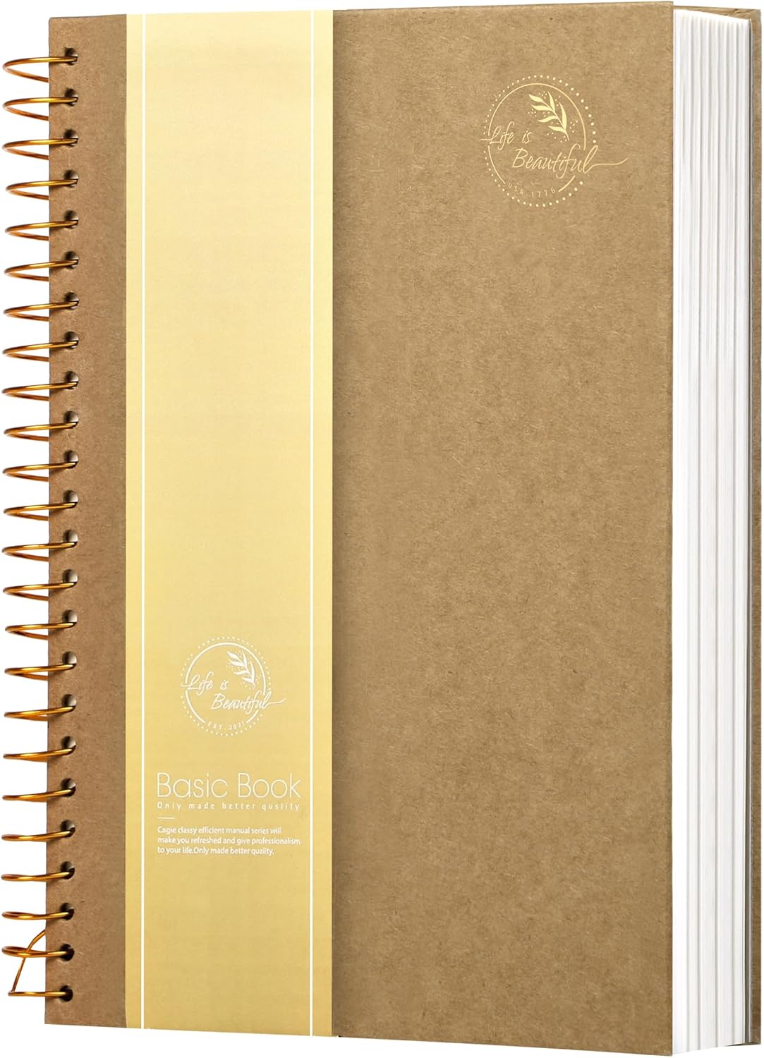 Cuaderno de espiral de tapa dura, 150 hojas, 1 materia, cuaderno de rayas universitarias para oficina, reuniones, cuaderno de composición esencial