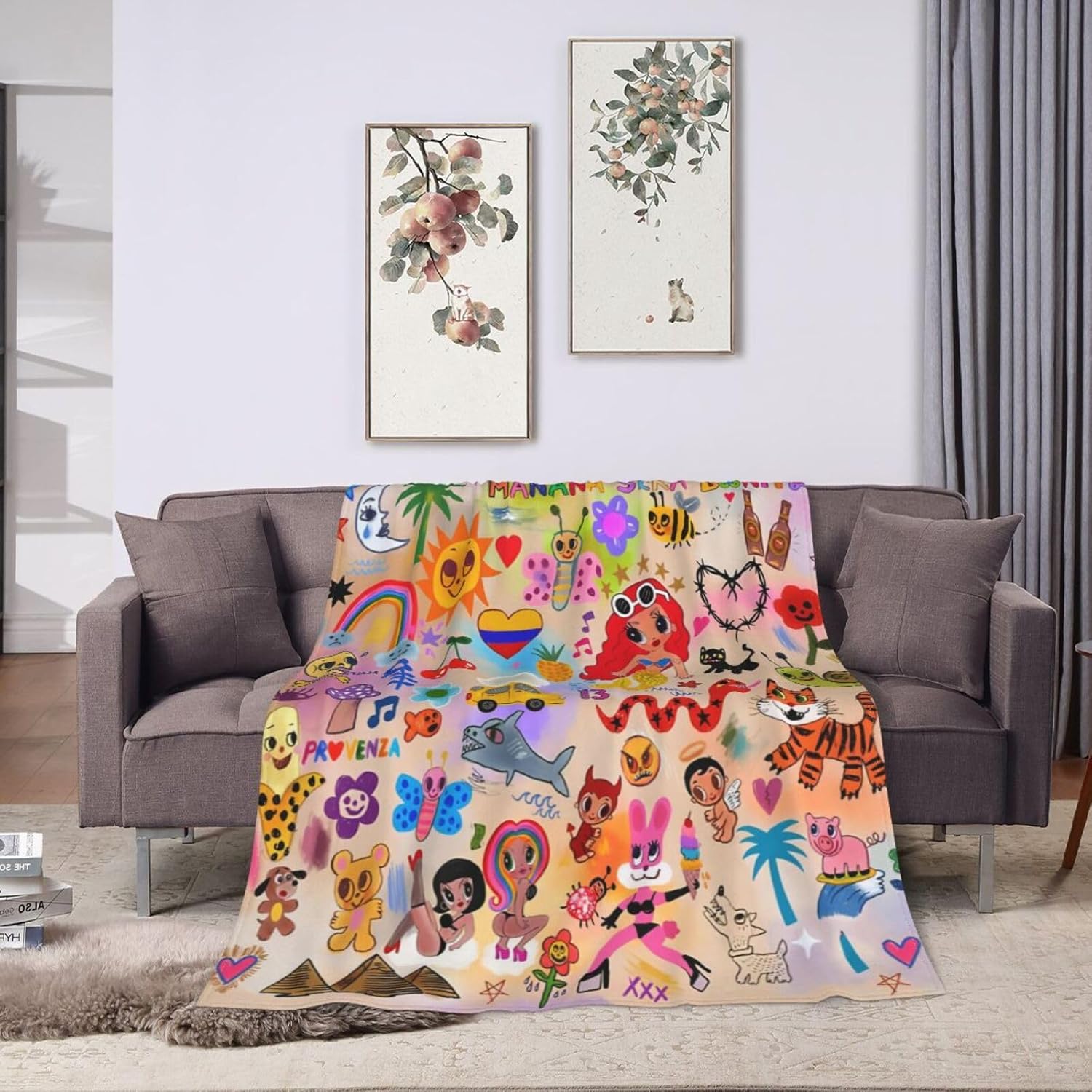 Manana Sera Music Bonito Karol Cute G – Manta de forro polar para cama tamaño King, bonita manta gráfica para sofá, sofá y cama, mantas suaves de